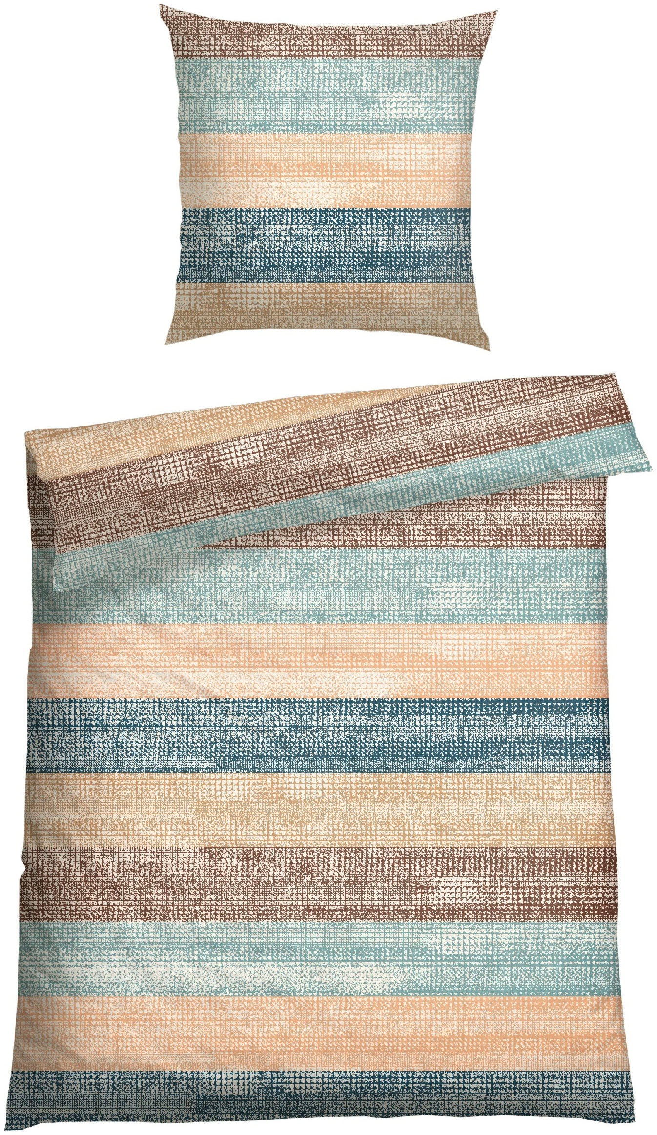 Schiesser Bettwäsche »Emilia aus weicher Baumwolle und texturierten Streifen«, (2 tlg.), MADE IN GREEN by OEKO-TEX®-zertifiziert