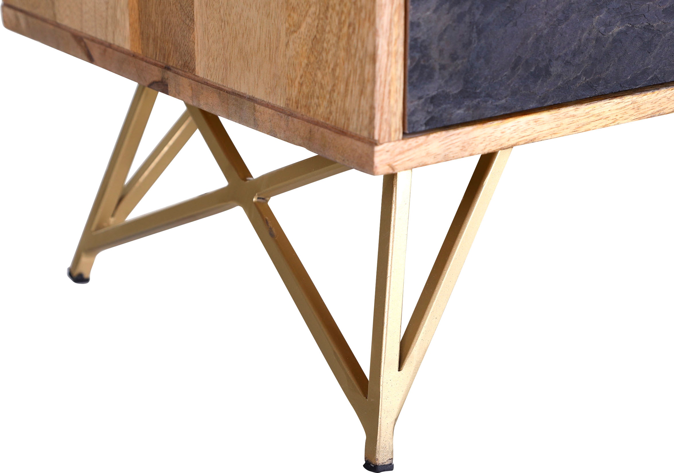 Gutmann Factory Sideboard »Lennon« Kommode mit Echtsteinfurnier und Messingapplikationen