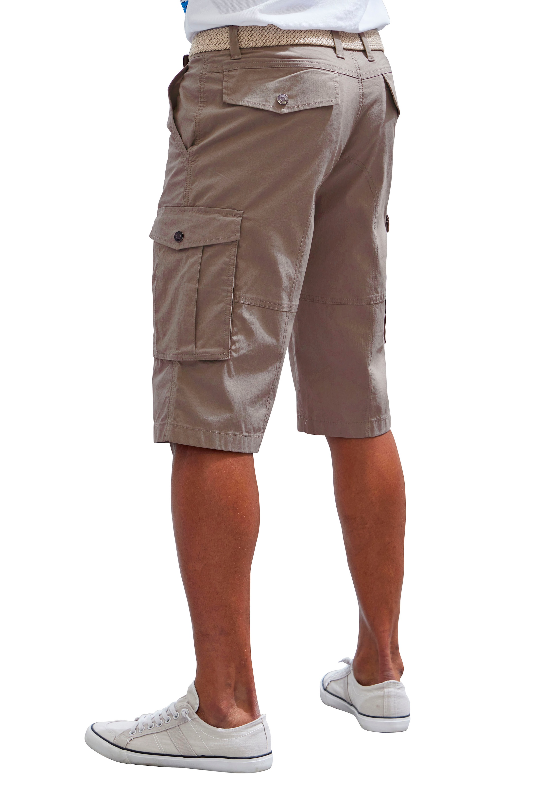 John Devin Cargobermudas »aus elastischer Baumwollmischung«  mit Seitentaschen, 3/4 Shorts