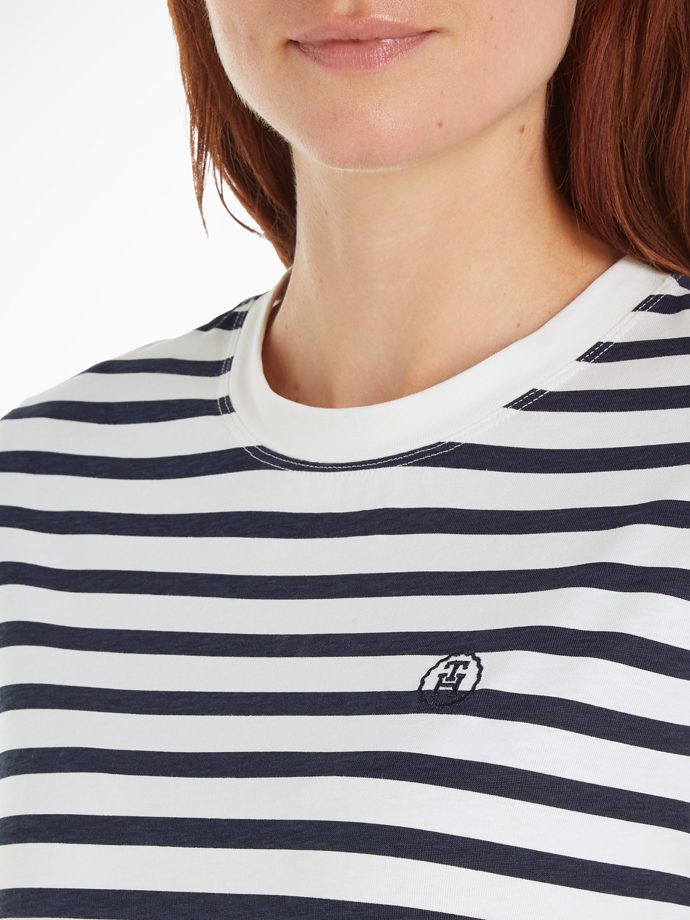 Tommy Hilfiger Langarmshirt »MODERN REG STRIPE C-NK LS«, in gestreifter Optik mit Tommy Hilfiger Markenlabel