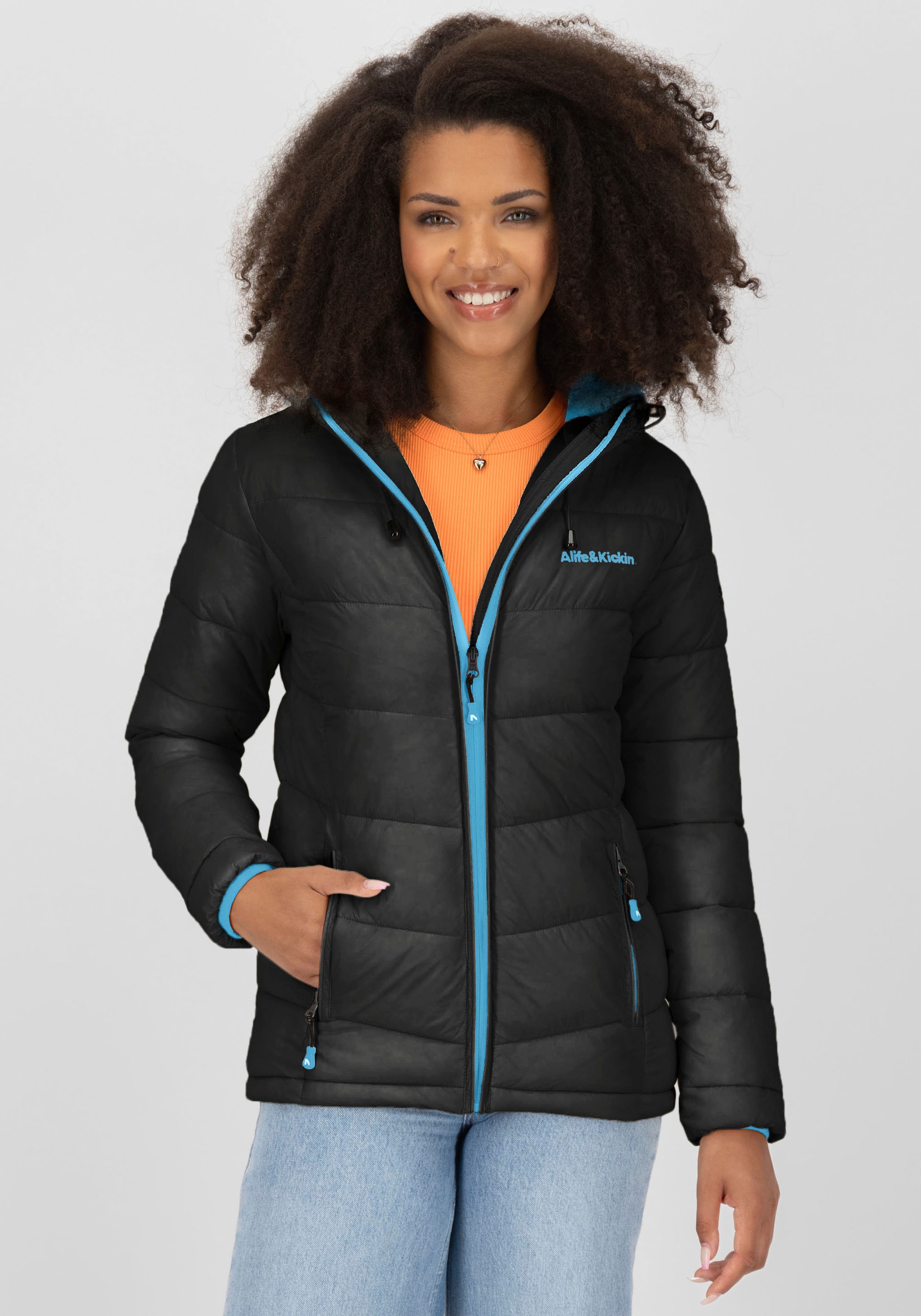 Alife & Kickin Steppjacke »AndriaAK« mit Kapuze leichte, taillierte Übergangsjacke mit breiter Steppung und Kapuze