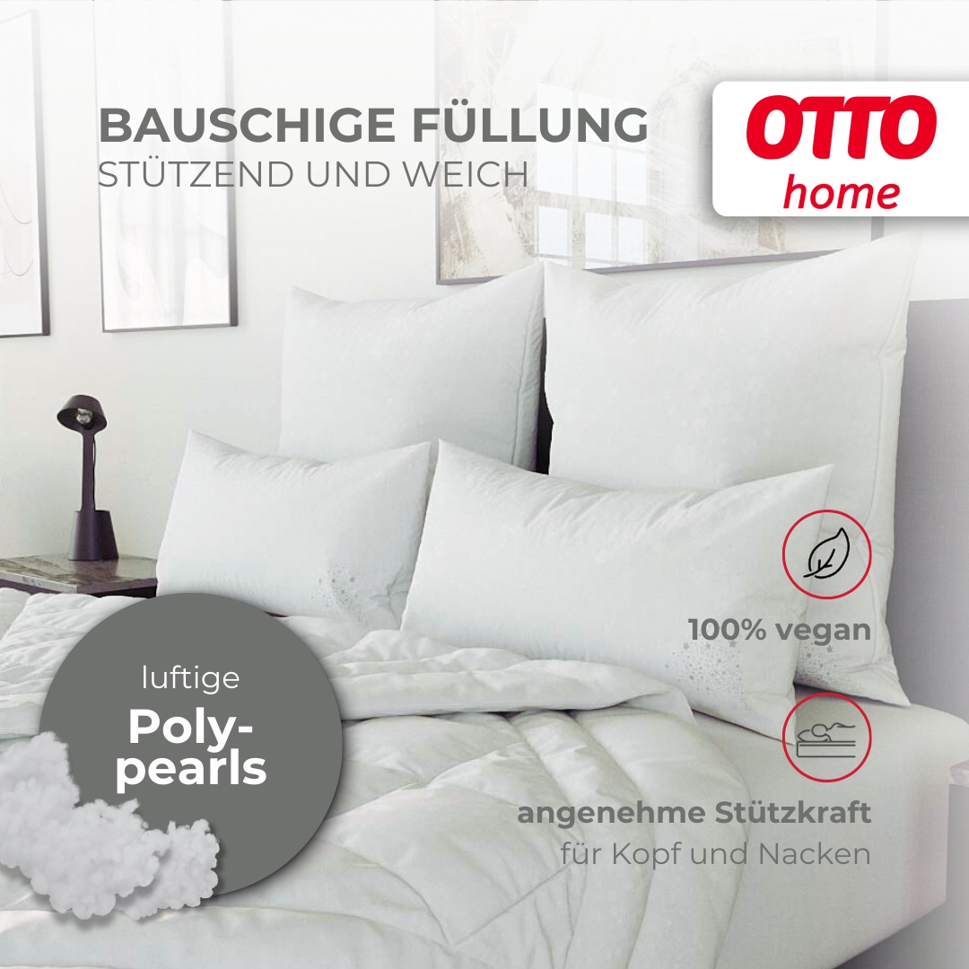 OTTO home Microfaserkissen »Baca, Kopfkissen 40x80 cm und 80x80 cm« Füllung: 6D-Hohlfaser Bezug: Polyester Spar-Set, 2-tlg., 2 Stk. tlg. Kissen, mit edlem Sternenaufdruck