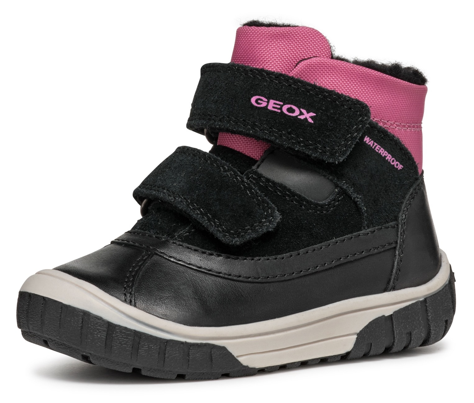 Geox Winterboots »B OMAR GIRL WPF C«, Klettstiefel, Babystiefel, Winterstiefel mit Kontrastbesatz