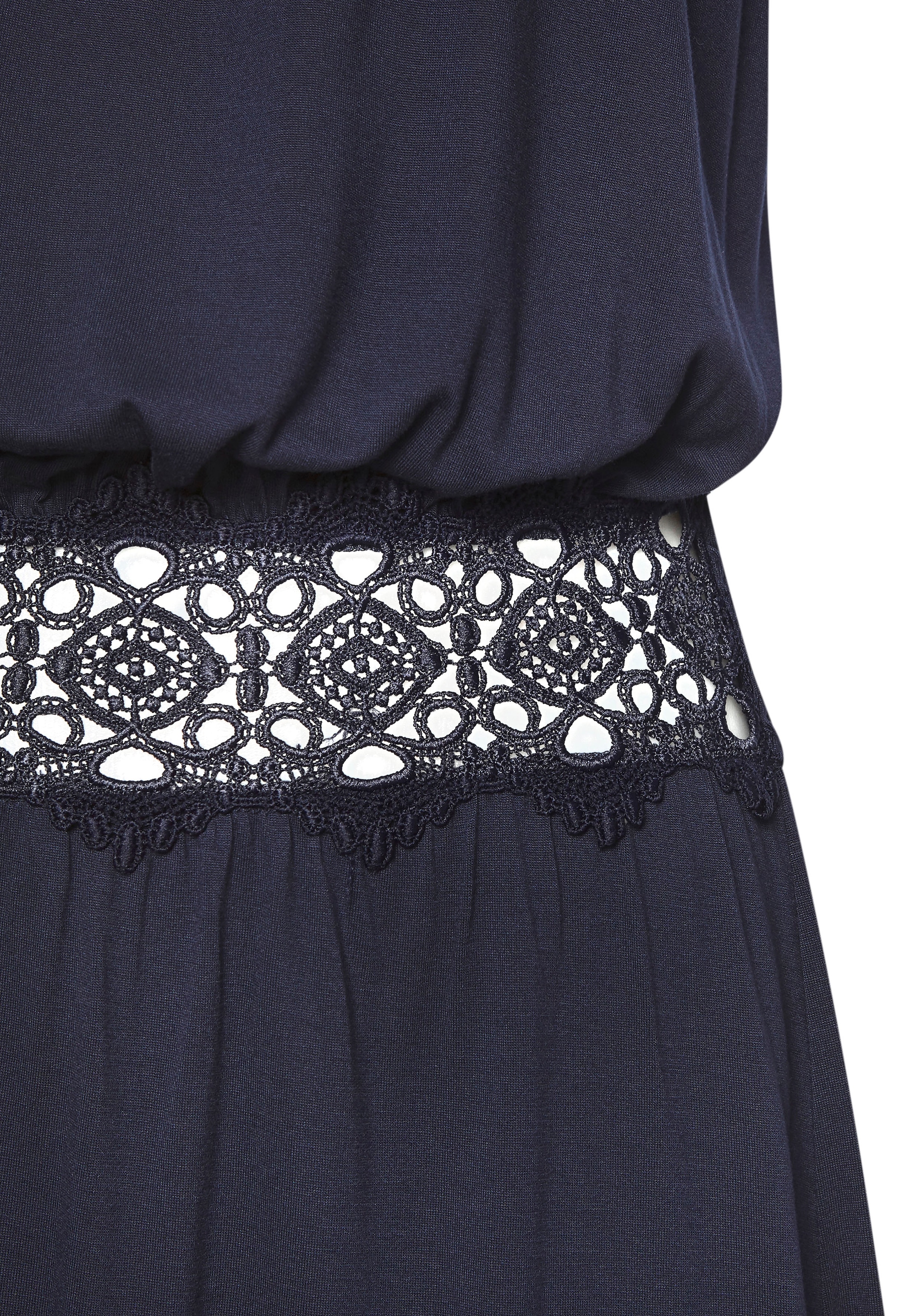 Vivance Sommerkleid, mit Häkeleinsatz in der Taille, elegantes Sommerkleid aus Jersey