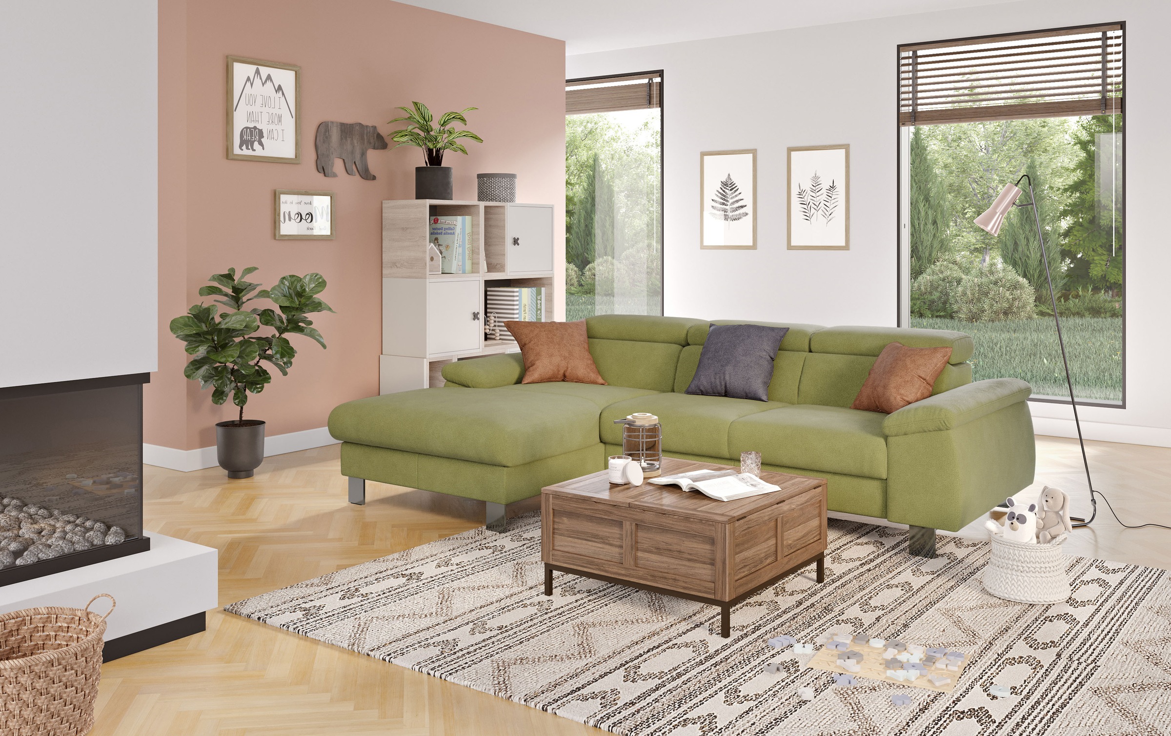 COTTA Ecksofa »Komaris L-Form, B: 244 cm« mit Kopfteilverstellung, optional günstig online kaufen