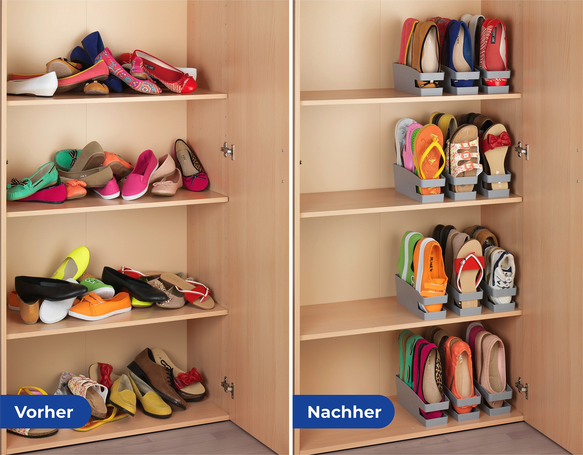 Maximex Schuhstapler, (3 tlg.), für Ballerinas, für bis zu 9 Paar Schuhe