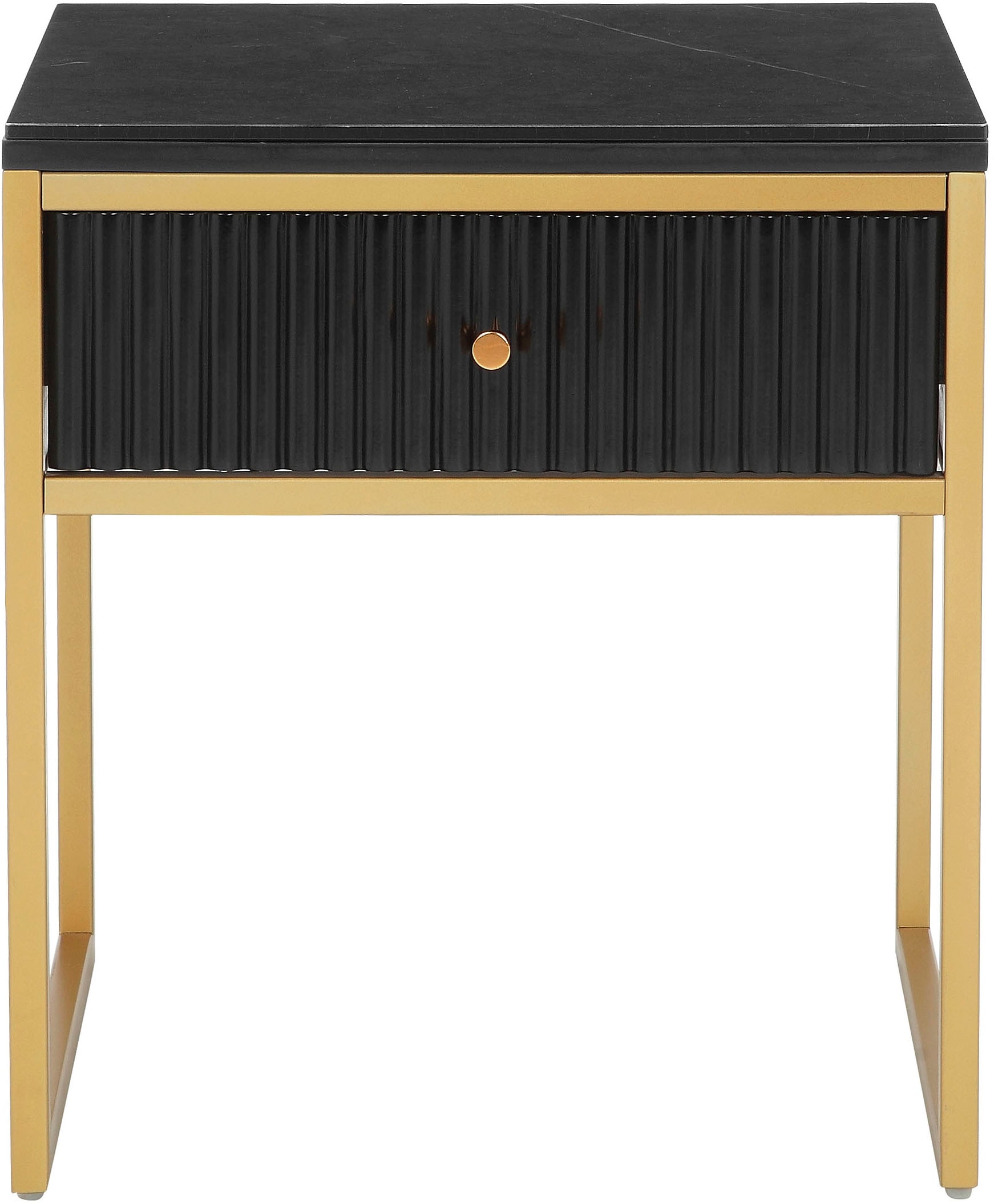 Leonique Beistelltisch »Fleuriss« Keramikplatte, goldene Beine, FSC-zertifiziertes Holz, Breite 50 cm