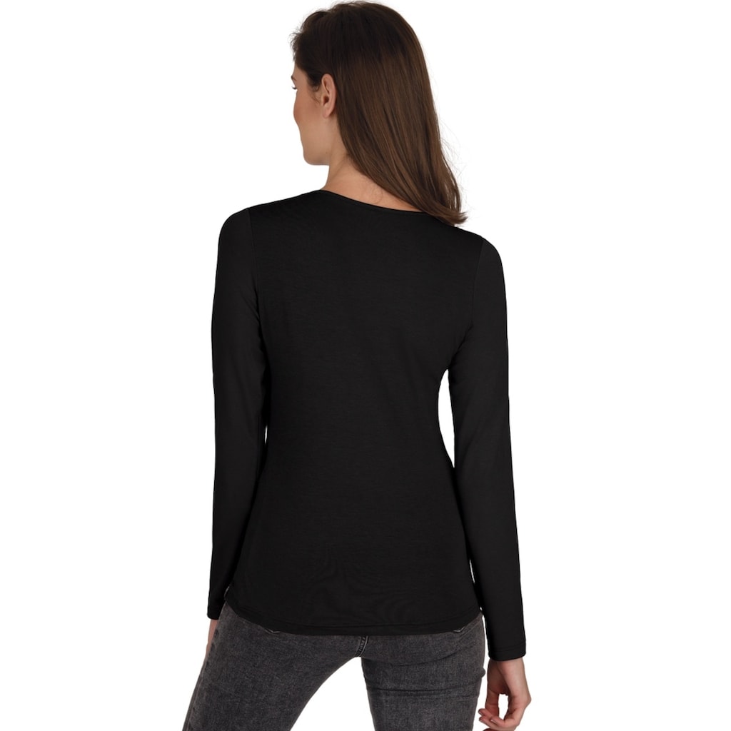 Trigema Longsleeve »TRIGEMA Shirt aus Viskose Langarm«, (1 tlg.)