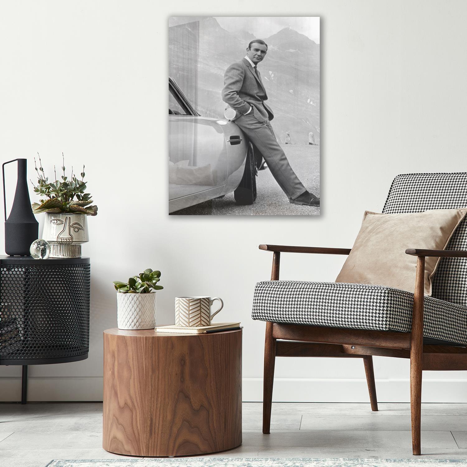 queence Acrylglasbild »Sean Connery«, Schwarz-Weiß-Mann-Stars-Auto-Foto-Fil günstig online kaufen