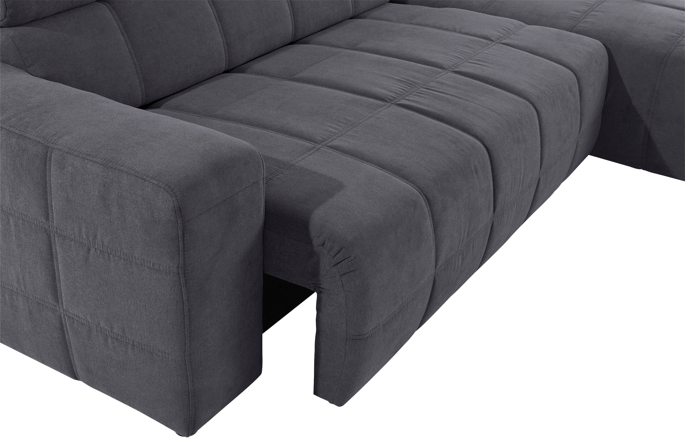 DOMO collection Ecksofa »Brandon große Ausführung B/T/H: 289/177/80 cm, auch in Leder und Cord«, mit Kopfteilverstellung, wahlweise Sitztiefenverstellung, L-Form