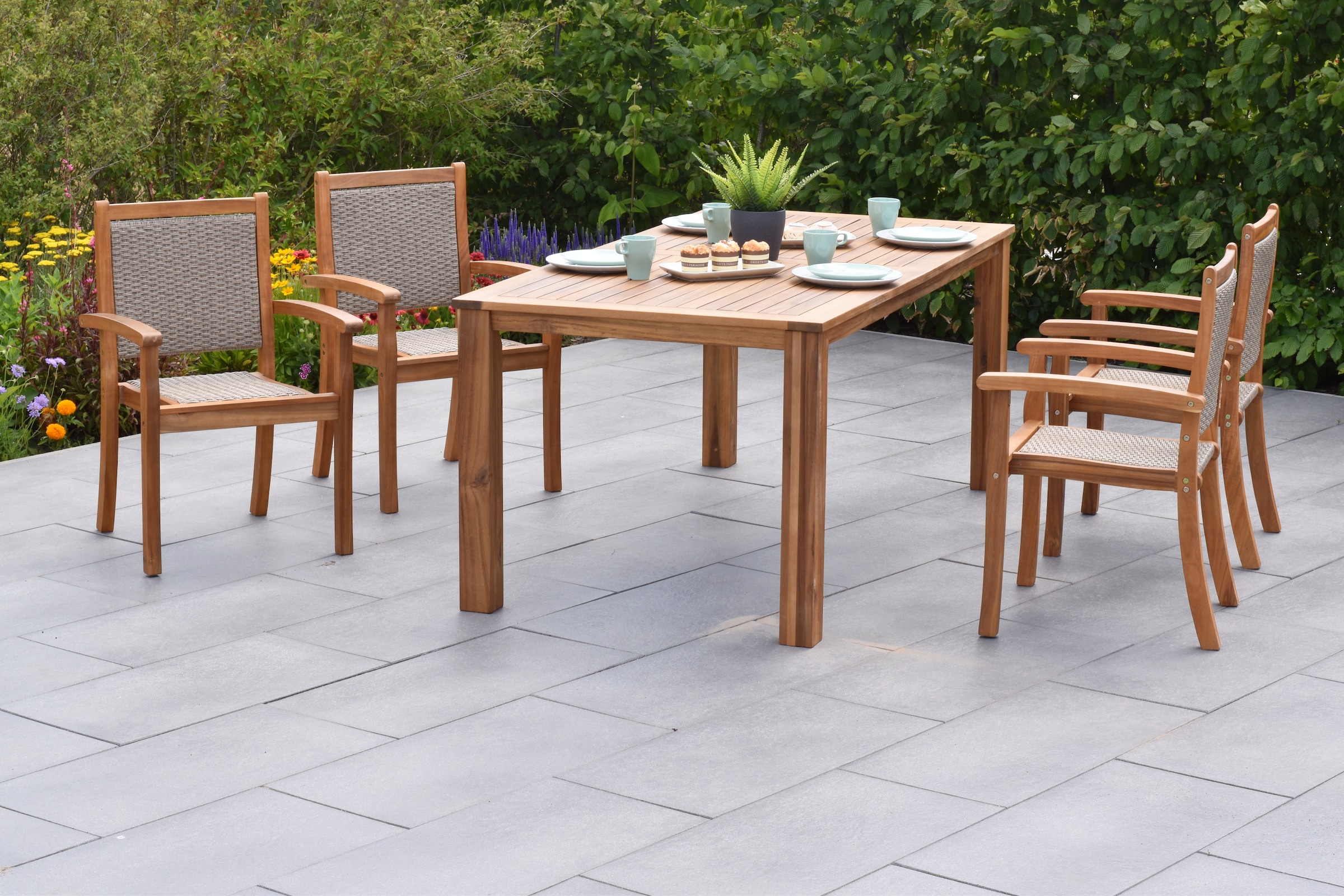 MERXX Garten-Essgruppe »»Castilla«« Set, Geöltes Akazienholz, 5 Stk. tlg. T günstig online kaufen
