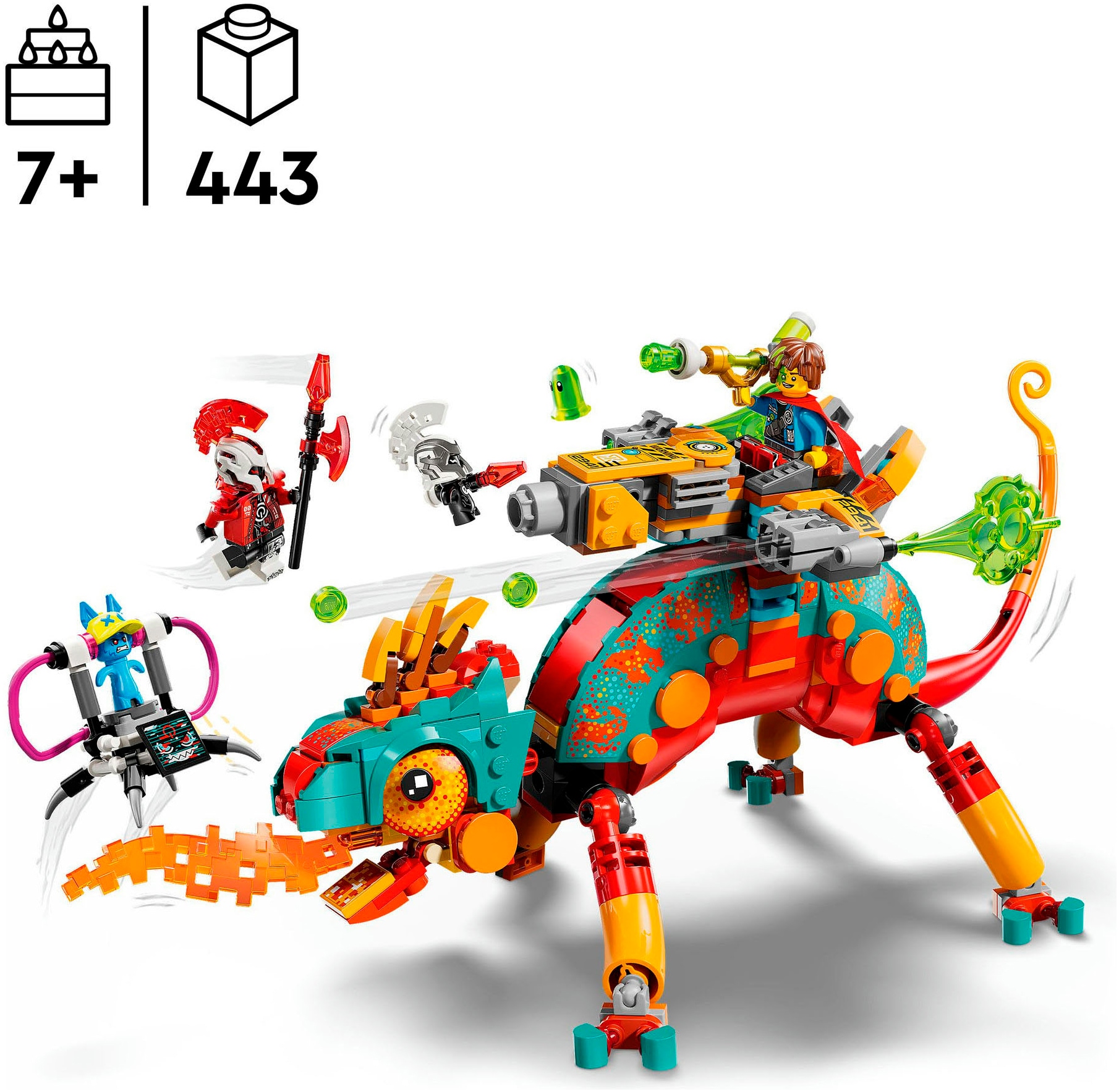 LEGO® Konstruktionsspielsteine »Mateos Feuer-Chamäleon (71492), LEGO DREAMZzz«, (443 St.), Made in Europe
