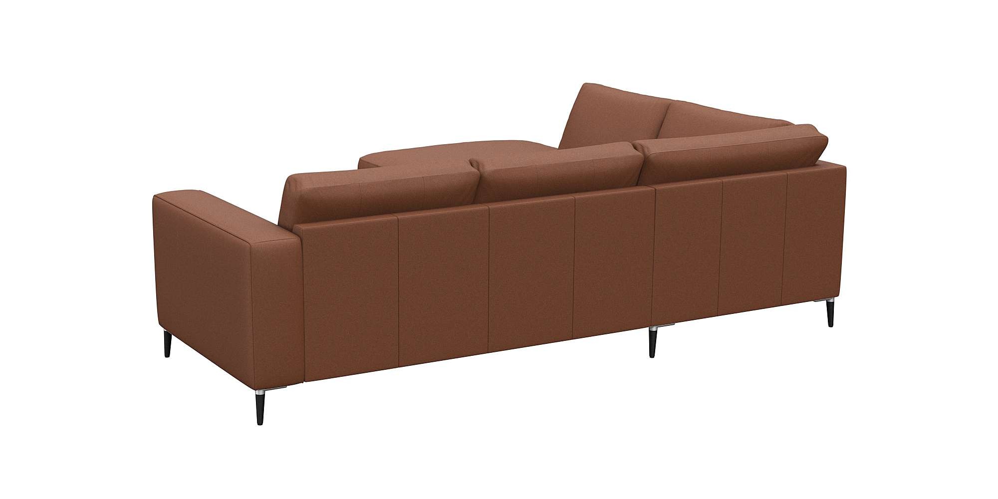 FLEXLUX Ecksofa »Fiore, bequem und komfortabel, zeitlos, L-Form«, breite Armlehnen, Füße Alu/schwarz, B/T 241/225 cm, Kaltschaum im Sitz