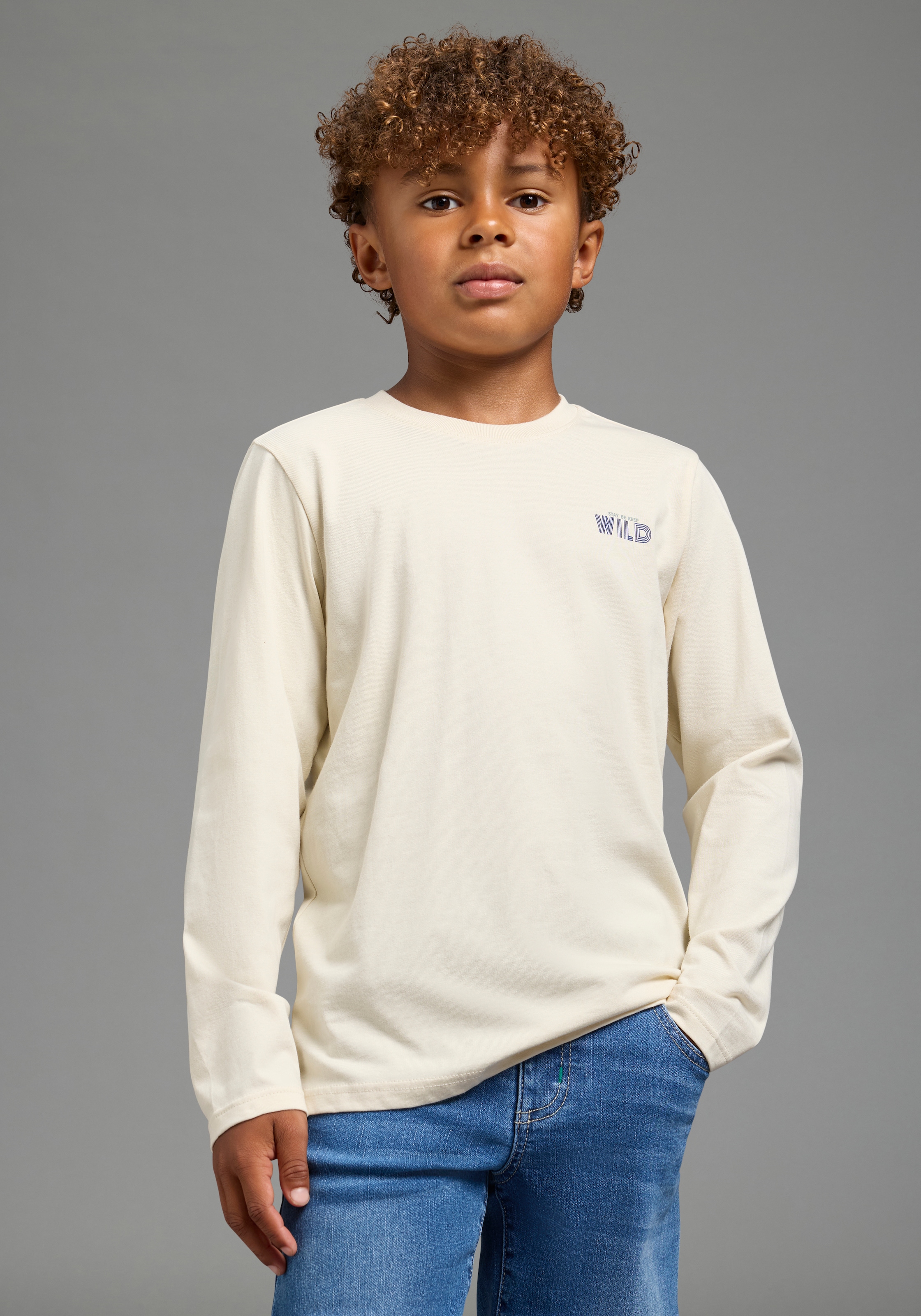 Scout Langarmshirt »3er Packung Shirt mit coolen Sprüche-Prints - NEU von SCOUT« Packung, 3,  Basic-Passform, mit modischem Druck und Badge