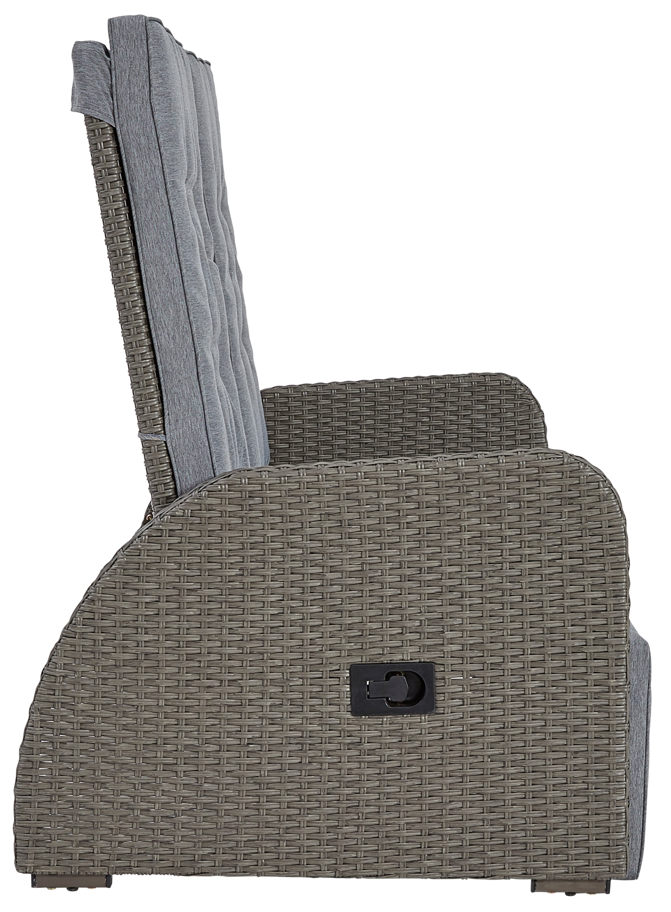 KONIFERA Gartenlounge-Set »Vigo«, (Set, 8 tlg., 2x Sessel, 1x 2er Sofa, 1x Tisch 120x60x60cm, inkl. Auflagen), Polyrattan, Aluminium, verstellbare Rückenlehne und Fußablage