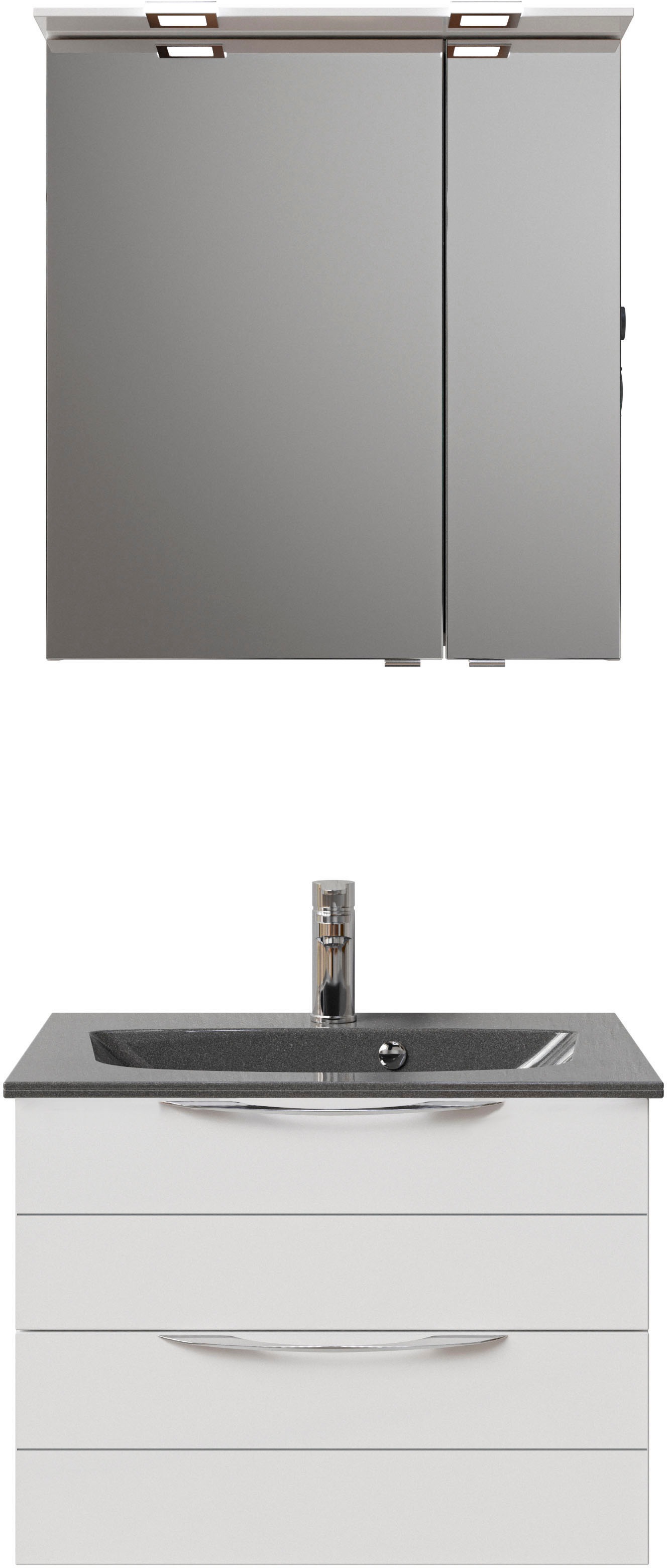 Saphir Badmöbel-Set »Serie 6025 2-teilig Mineralmarmor-Waschtisch mit LED-S günstig online kaufen