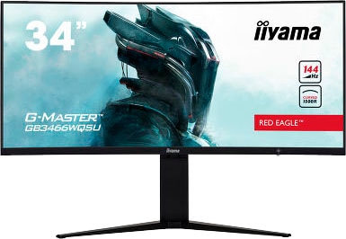 Iiyama Curved-Gaming-LED-Monitor »G-MASTER GB3466WQSU-B1«, 86 cm/34 Zoll, 3440 x 1440 px, UWQHD, 1 ms Reaktionszeit, 144 Hz