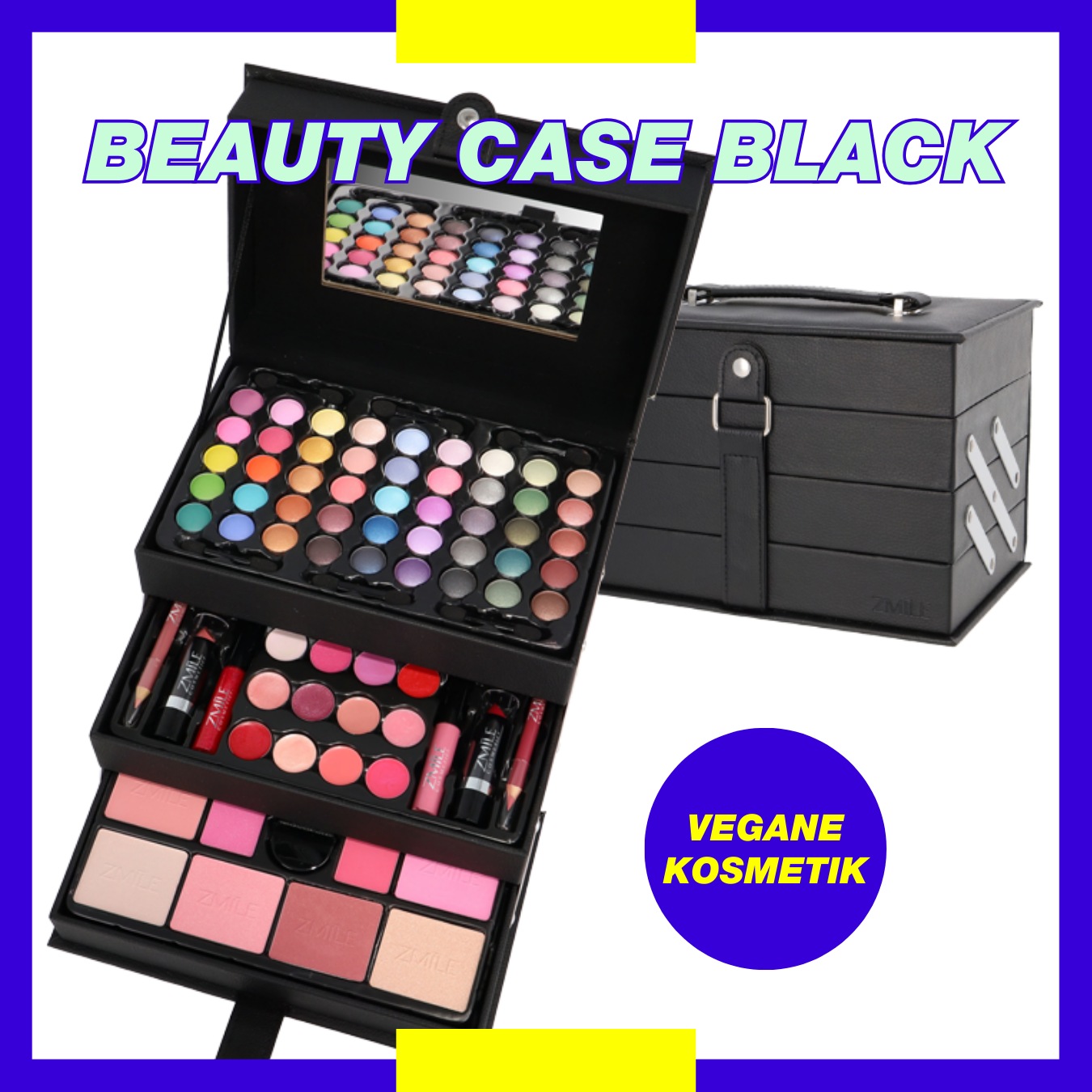 ZMILE COSMETICS Kosmetik-Koffer »Beauty Case' black«, (82 tlg.), mit vegane günstig online kaufen