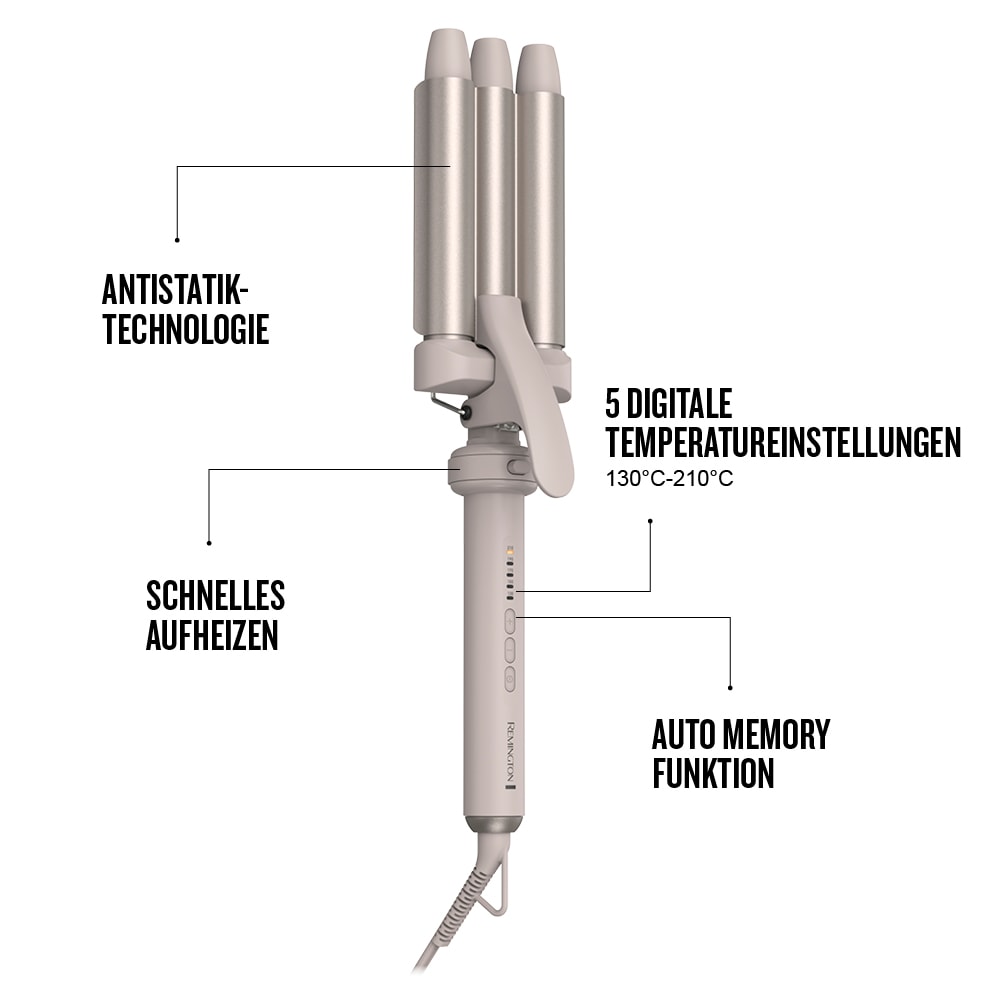 Remington Haarstyler »Trendology 5-in-1 Multistyler(CI41MS5)« Keramik-Beschichtung 5 auswechselbare Aufsätze, 5 digitale Heizstufen, Auto Memory Funktion