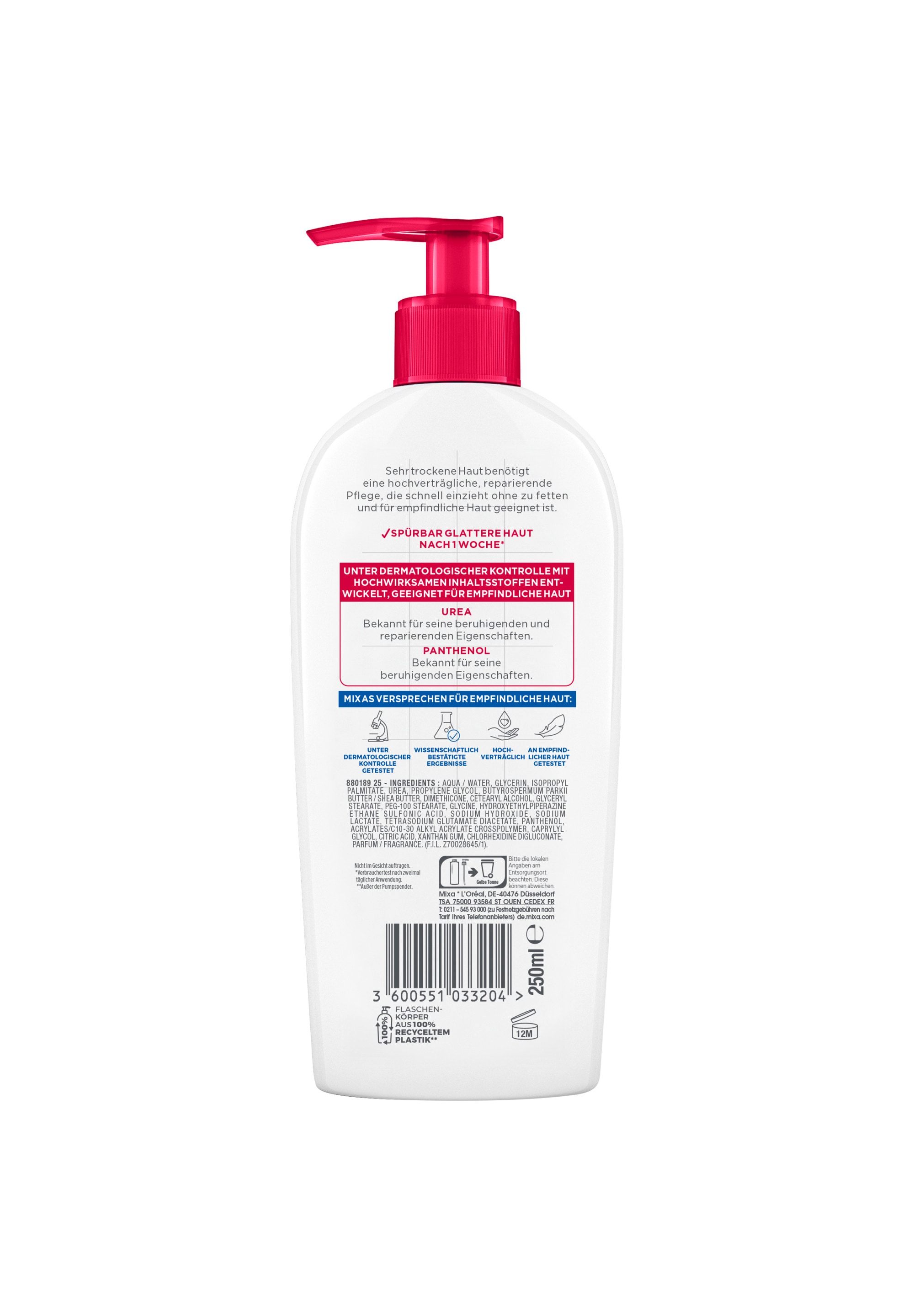 Mixa Körpermilch »MIXA UREA CICA REPAIR + BODY MILK« intensive Pflege von trockener Haut