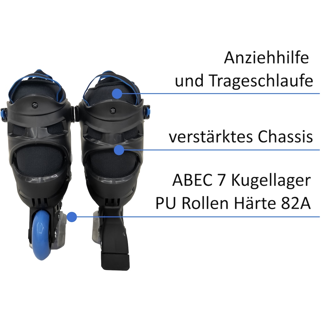 L.A. Sports Inlineskates »Softboot Kinder Jugendliche Größenverstellung 5 Größen verstellbar«