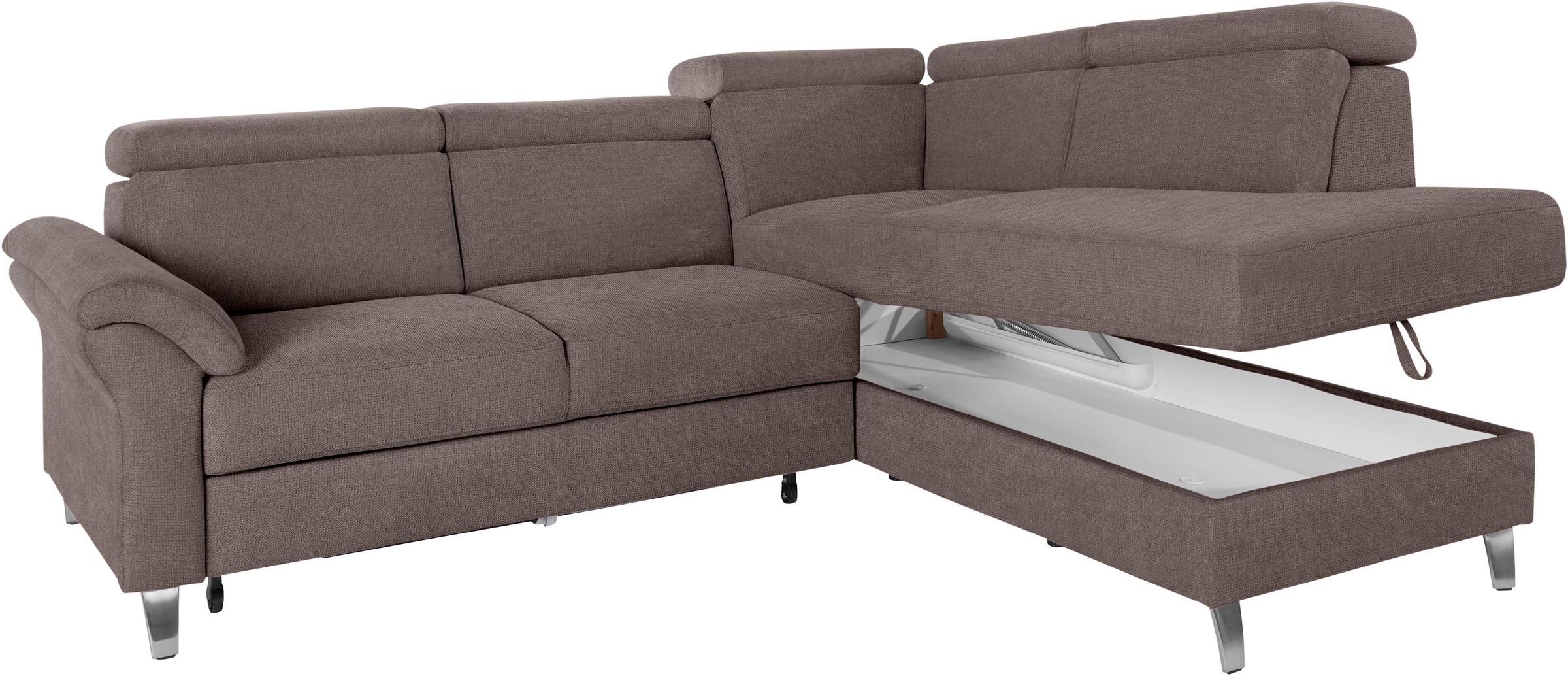 sit&more Ecksofa, inklusive Kopfteilverstellung, wahlweise mit Bettfunktion und Bettkasten