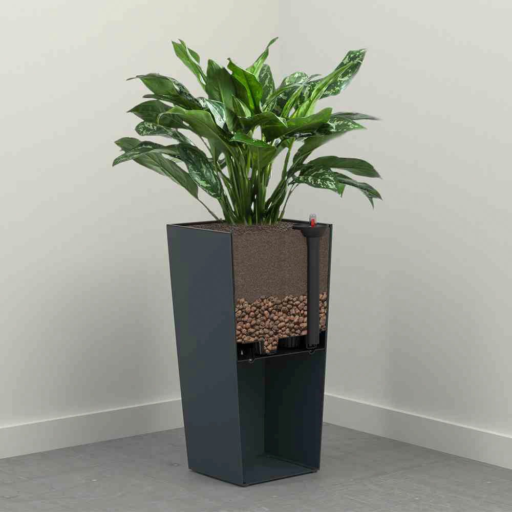 Siena Garden Pflanzkübel Rillenoptik, eckig