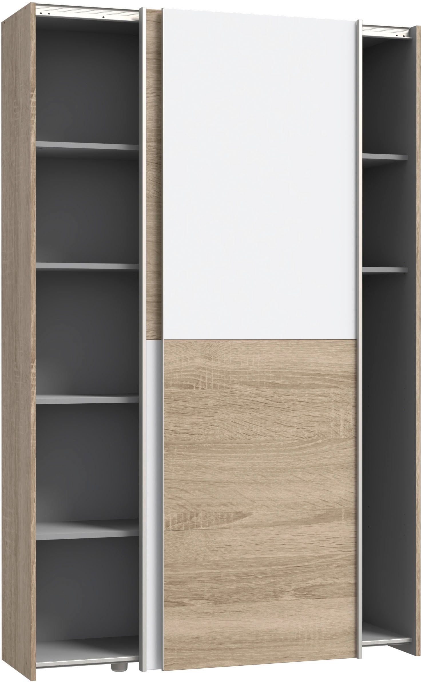 INOSIGN Wäscheschrank »Ozzula, Mehrzweckschrank, Schwebetürenschrank, Garderobenschrank«, (B/H/T ca. 120/190,5/42cm, 2 Türen, 6 Einlegeböden,), FSC® zertifiziert, variable Inneinteilung, 42cm tief, Made in Europe