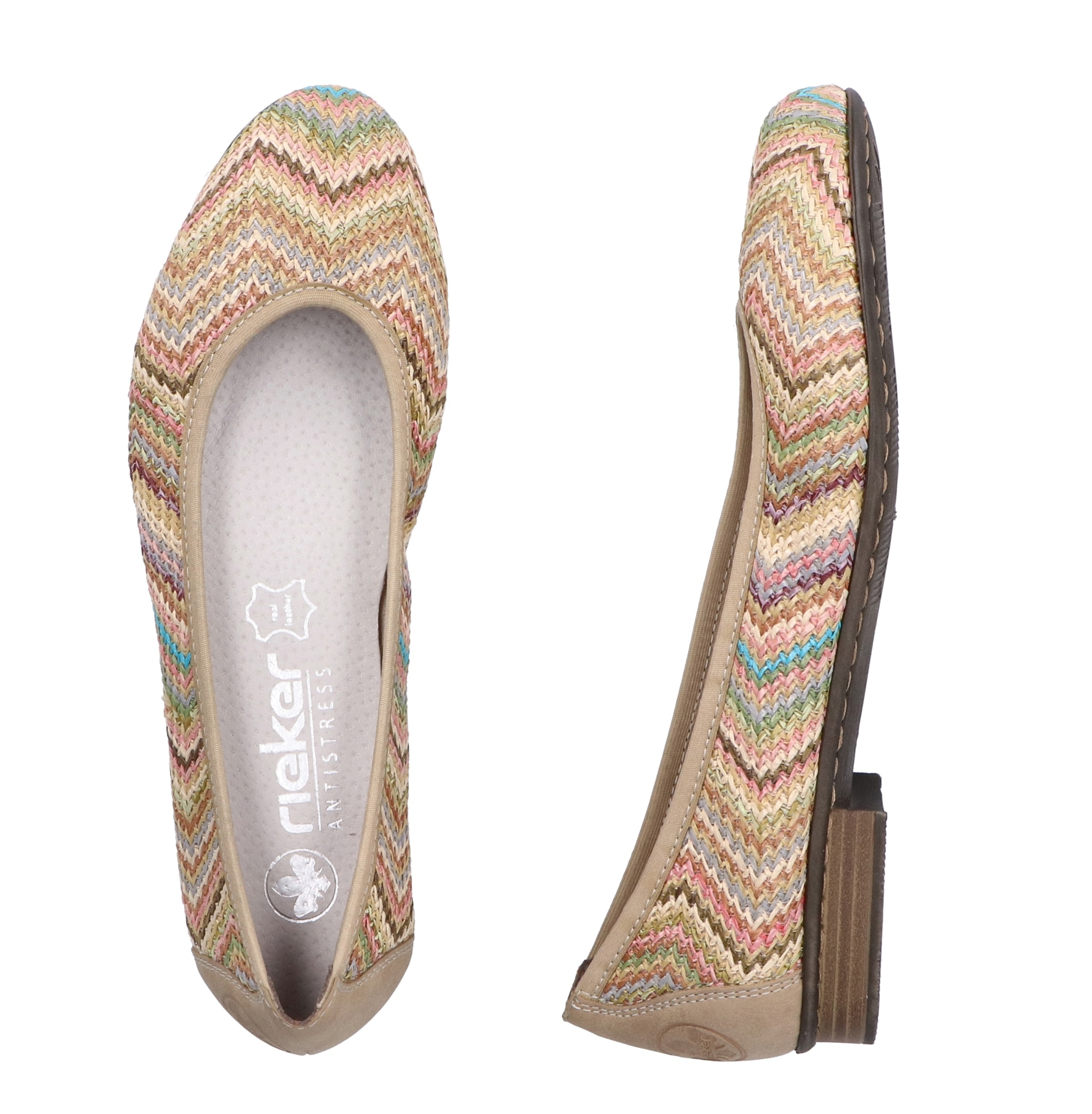 Rieker Ballerina, Slipper, Schlupfschuh, Pumps mit weicher Innensohle
