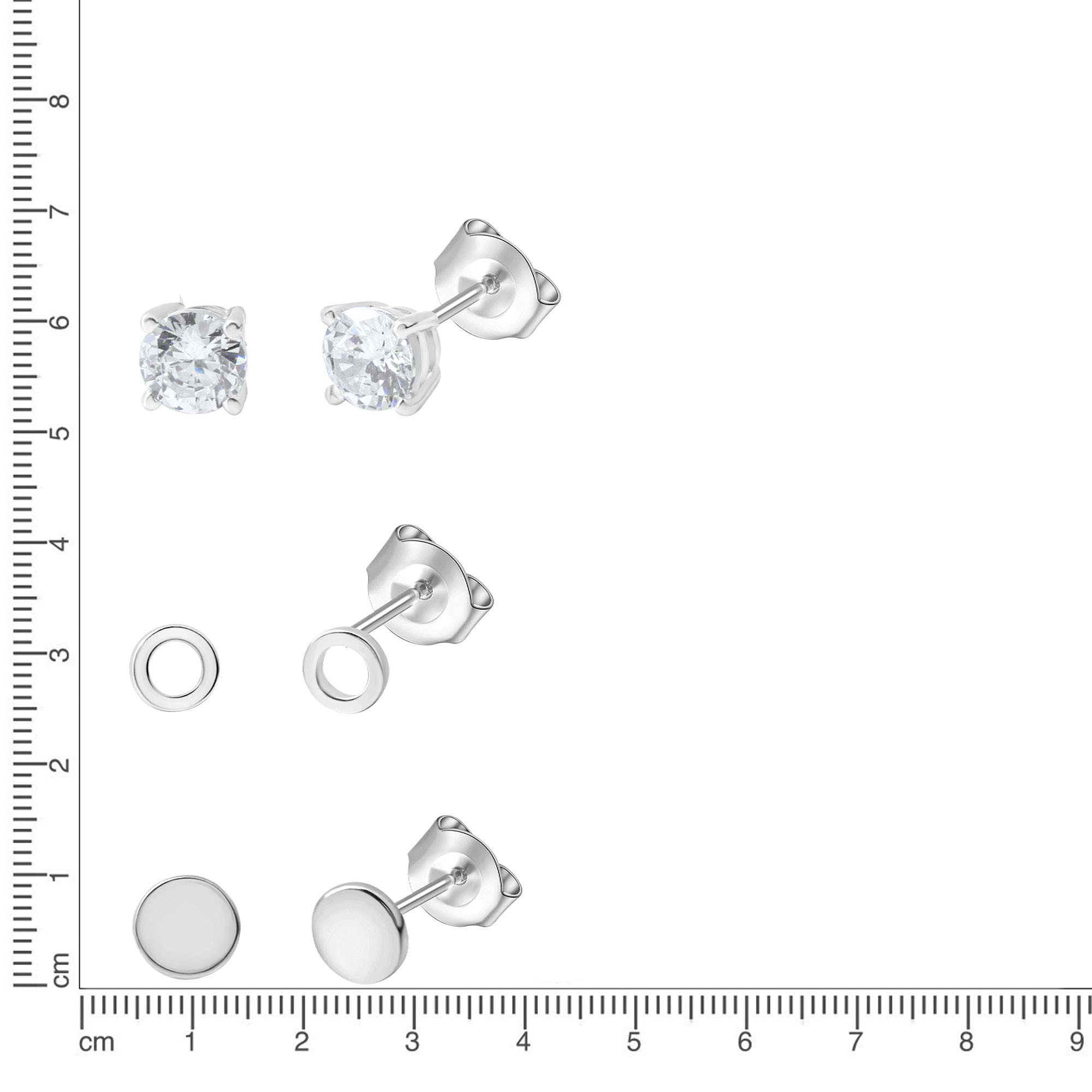 Firetti Ohrstecker-Set »Multipack Schmuck Geschenk Silber 925 Ohrschmuck Ohrringe«, (Set, 6 tlg.), mit Zirkonia (synth.)