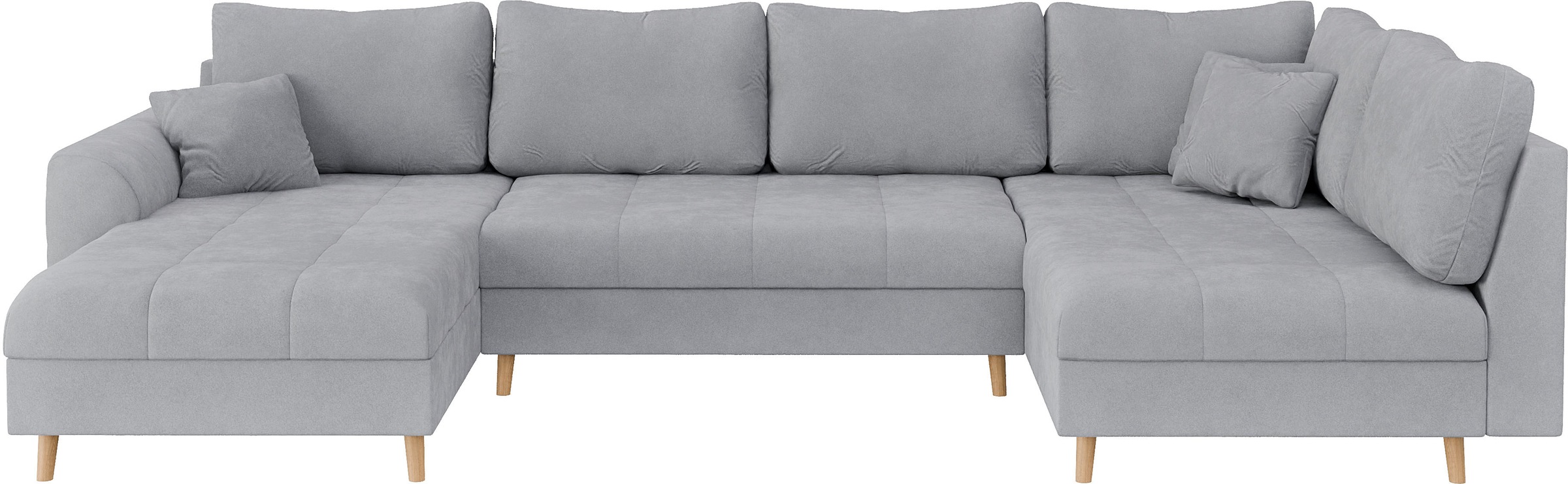 Home affaire Wohnlandschaft »CHARRE U-Form mit Ottomane, Maße B/T/H: 310/161/81 cm«, feine Steppung, lose Rücken- und Zierkissen, auch in Cord und Bouclé
