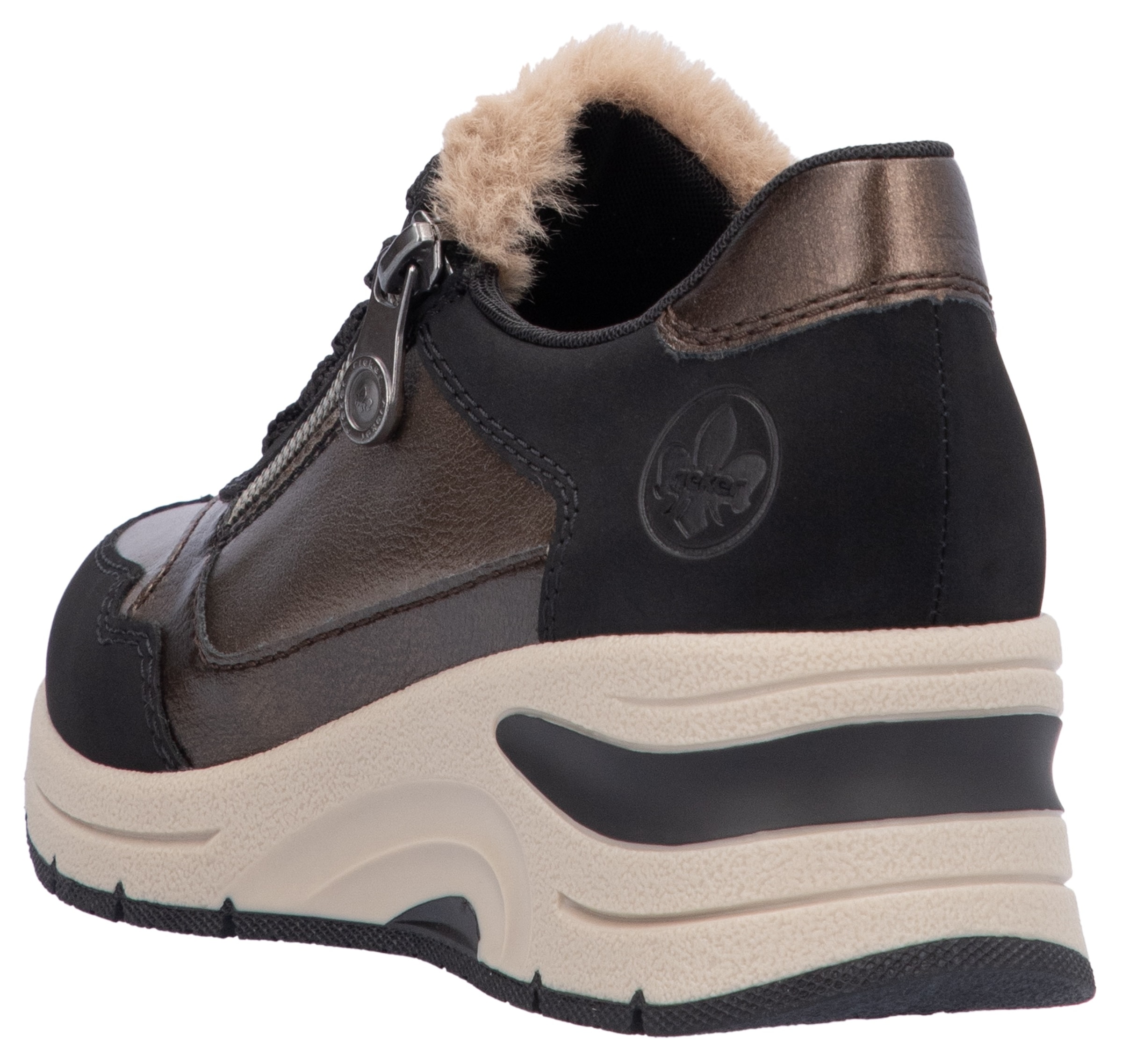 Rieker Keilsneaker, Freizeitschuh, Schnürschuh mit Schaftrandpolsterung, schmale Form