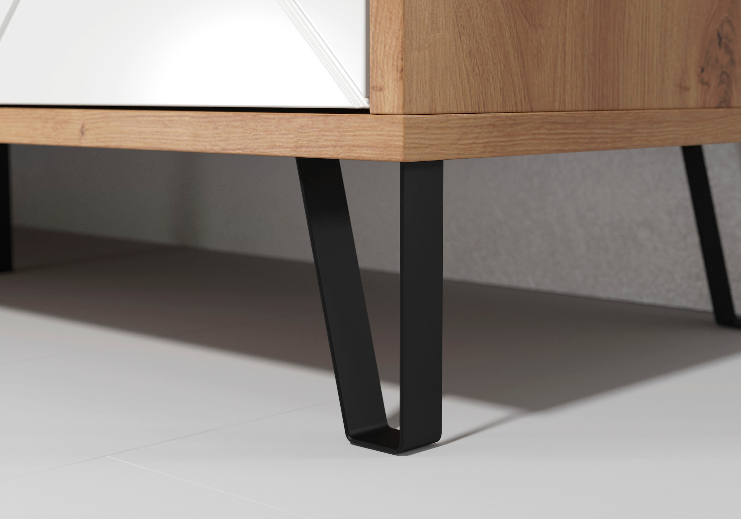 Places of Style Highboard »Tarragona«, Stauraumschrank, Fräsungen in Rautenoptik, 8 Fächer, Breite 123 cm