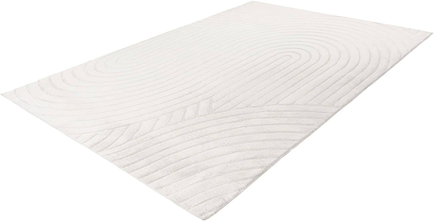 Carpet City Teppich »WAVES 501« rechteckig 12 mm Höhe Kurzflor, Hochtief-Muster/ 3D-Effekt, Uni, Wohnzimmer, Schlafzimmer