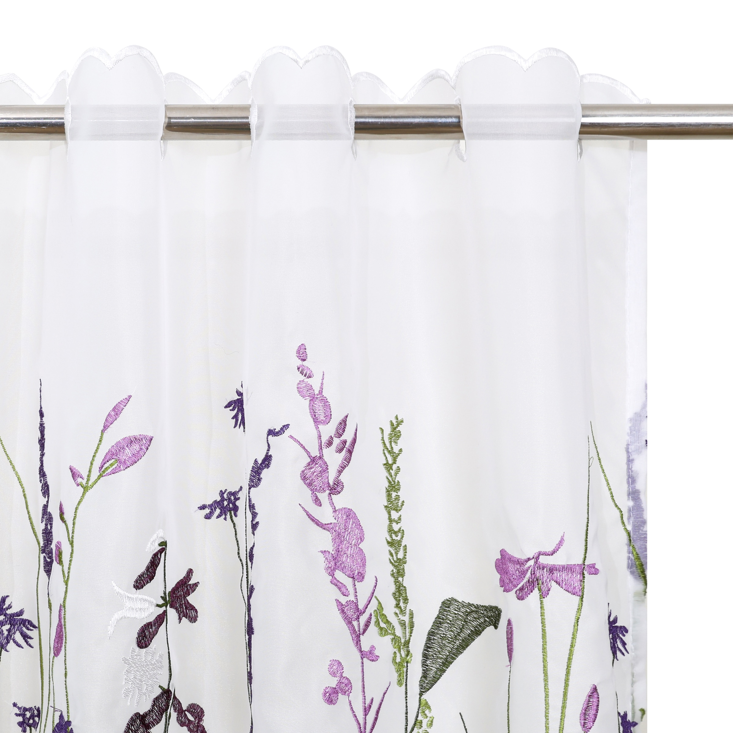 OTTO home Scheibengardine »Bille« Durchzuglöcher 1 Stk. tlg. transparent, mit einseitiger Stickerei, waschbar, Blumen