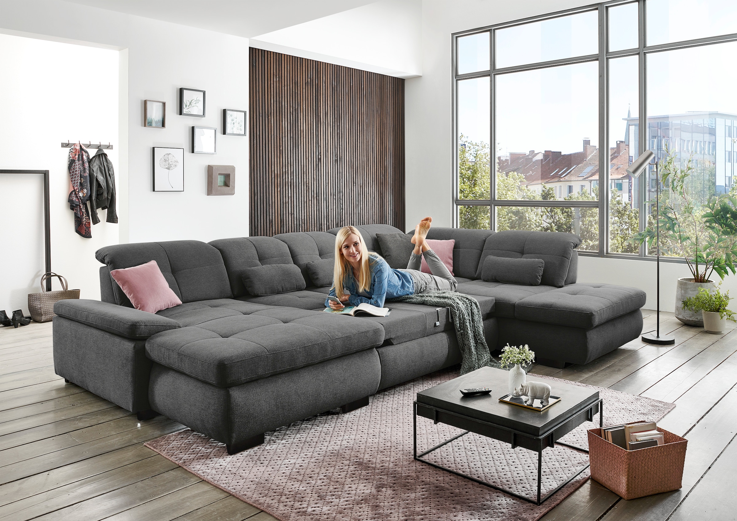 Die PlanBar Ecksofa »MP-IN16012 L-Form, mit Kaltschaum-Polsterung«, inkl. Sitztiefenverstellung wahlweise mit weiteren Funktionen