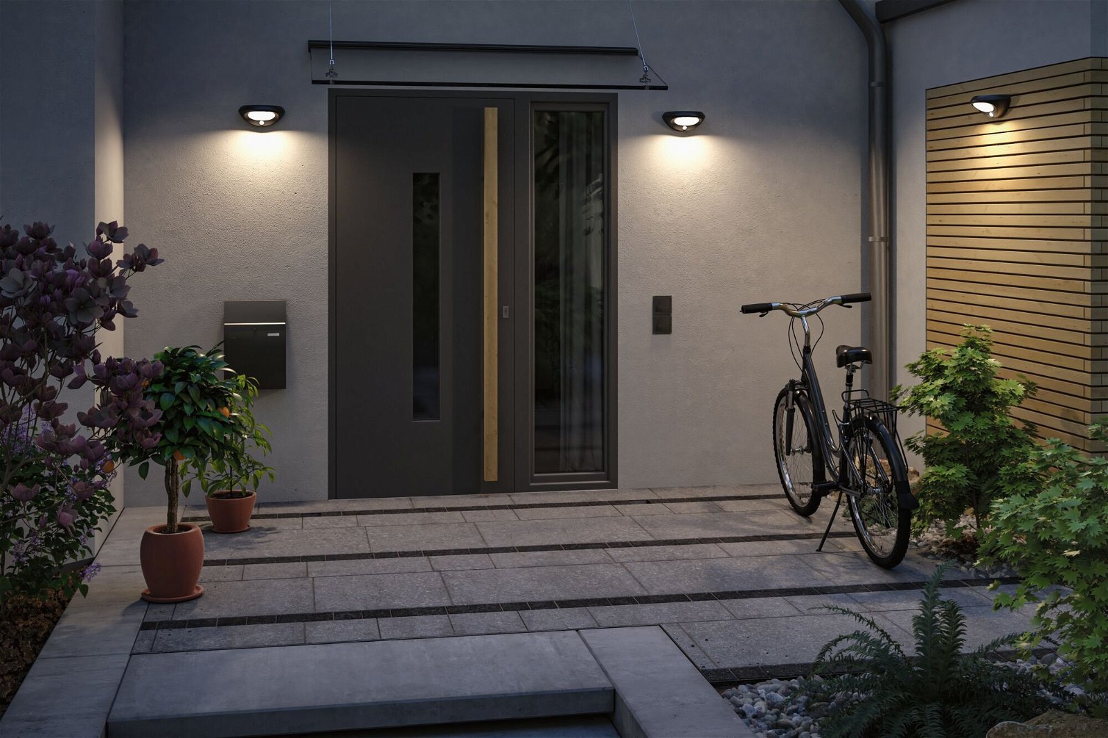 Paulmann LED Außen-Wandleuchte »Solar Sorova IP44 230x125mm 3000K 3,5W 220lm Anthrazit Kunststoff«, 1 flammig, Bewegungsmelder