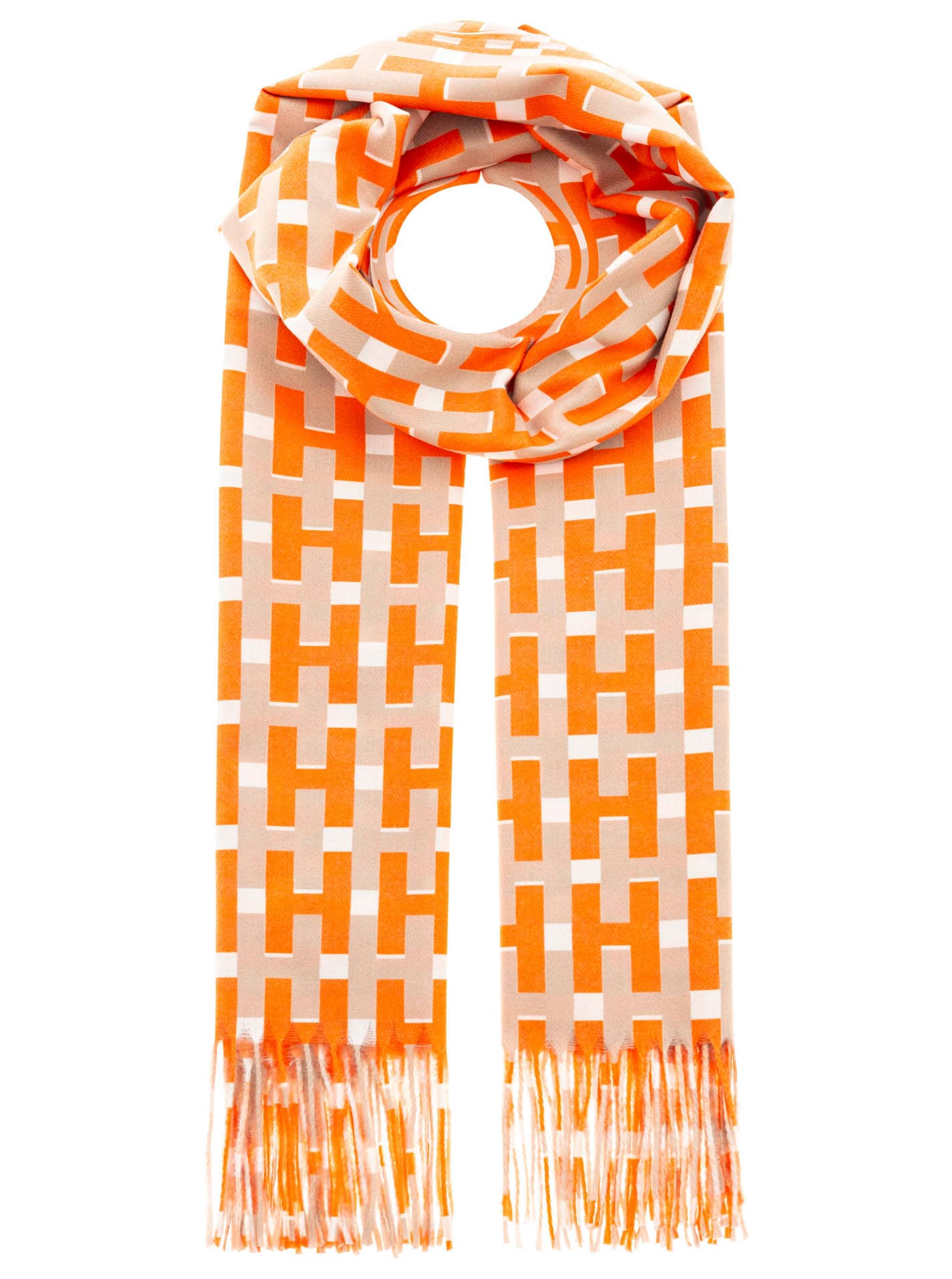 Zwillingsherz Schal »"H-Grafisch"« mit Fransen und grafischem Muster