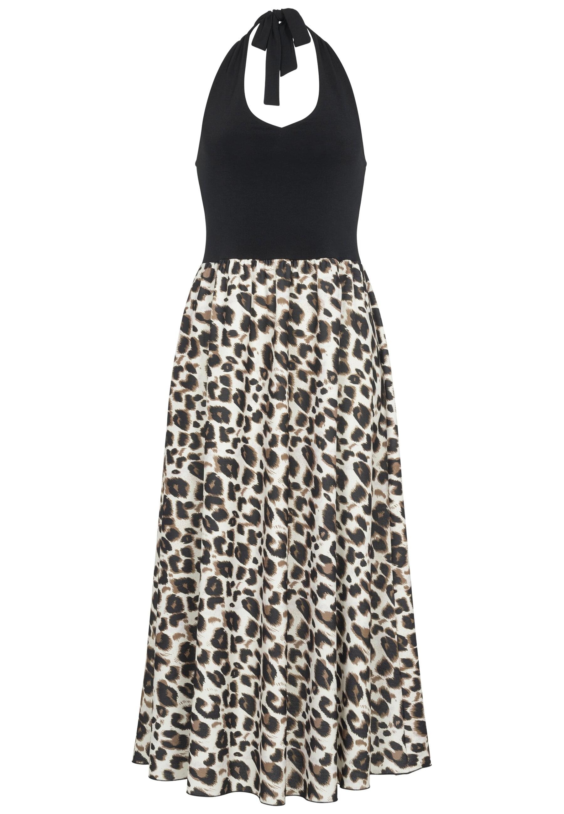 CLOUD 5IVE Shirtkleid »CLOUD 5IVE Maxi Neckholder-Dress with leo print« 1 Stk. tlg.