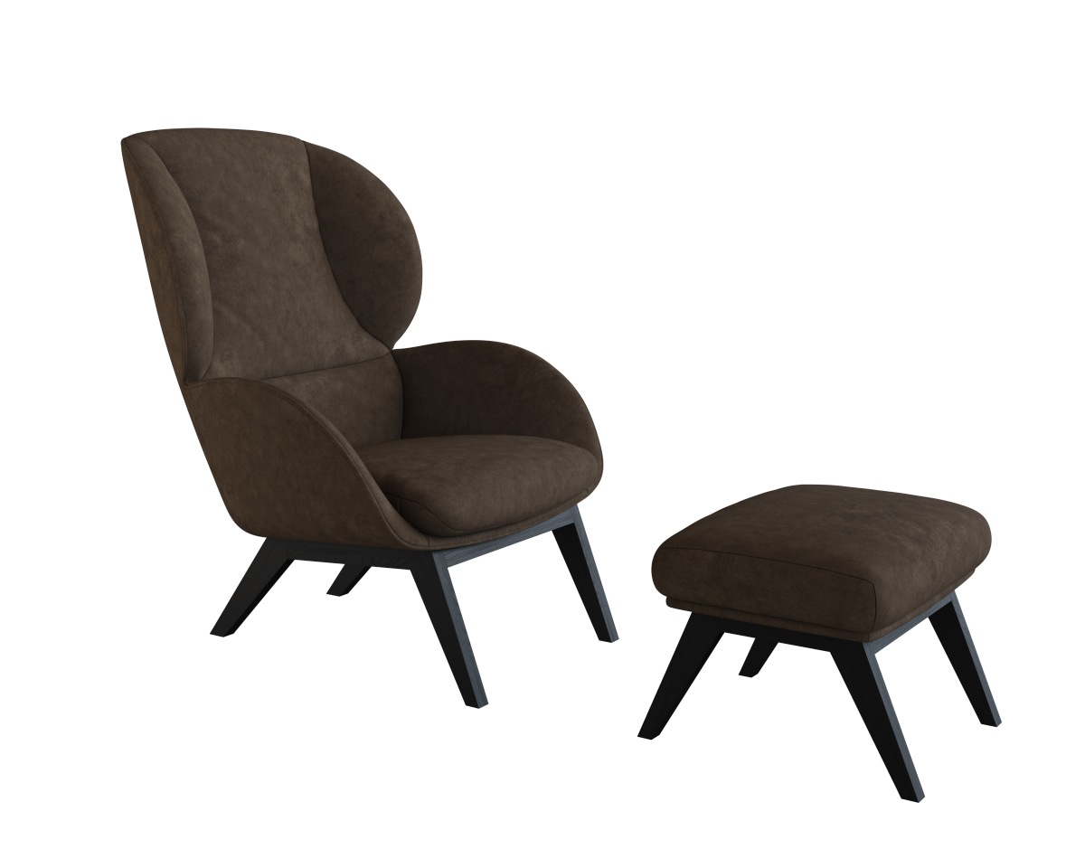 FLEXLUX Polsterhocker »Adria«, Fuß schwarz, Fußhocker für Ohrensessel günstig online kaufen