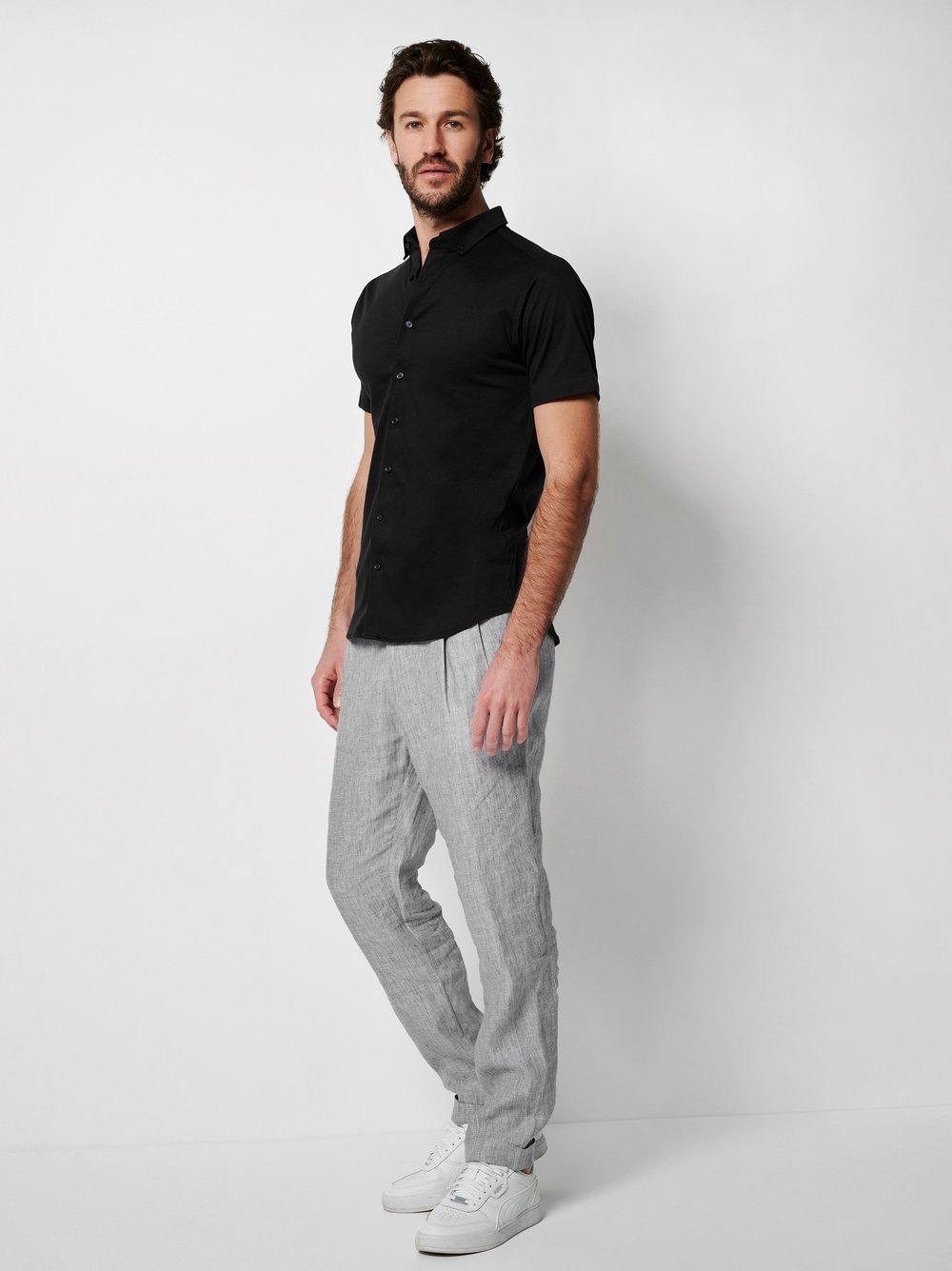DESOTO Kurzarmhemd »Casual Modern BD 1/2«, Mit Rundhalsausschnitt