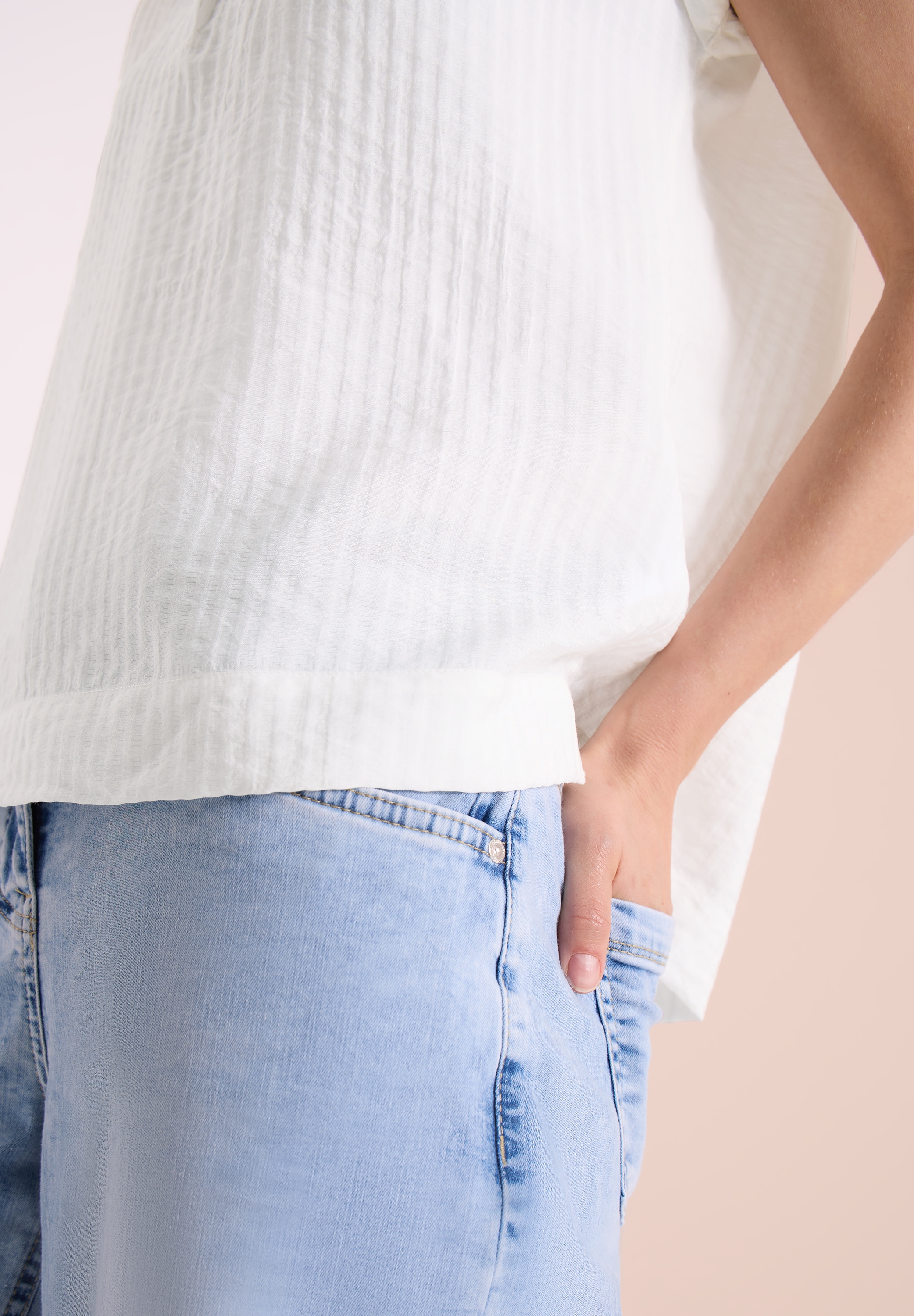 Cecil Kurzarmbluse mit dekorativer Knopfleiste