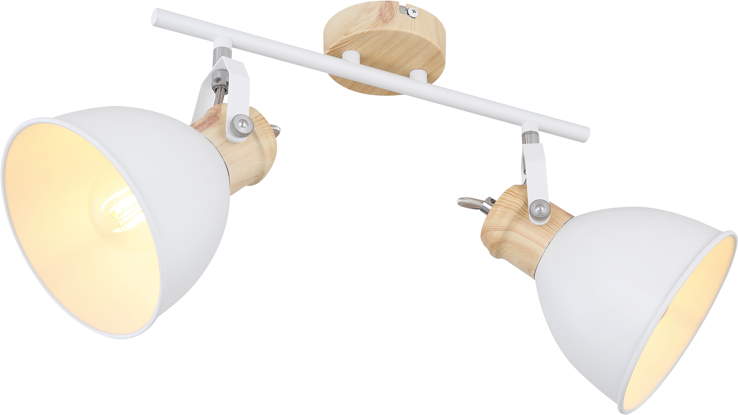 GLOBO LIGHTING Deckenstrahler »WIHO«, Leuchtmittel E27 | ohne Leuchtmittel, Deckenspot/weiß/holzoptik/Flur/Wohnzimmer