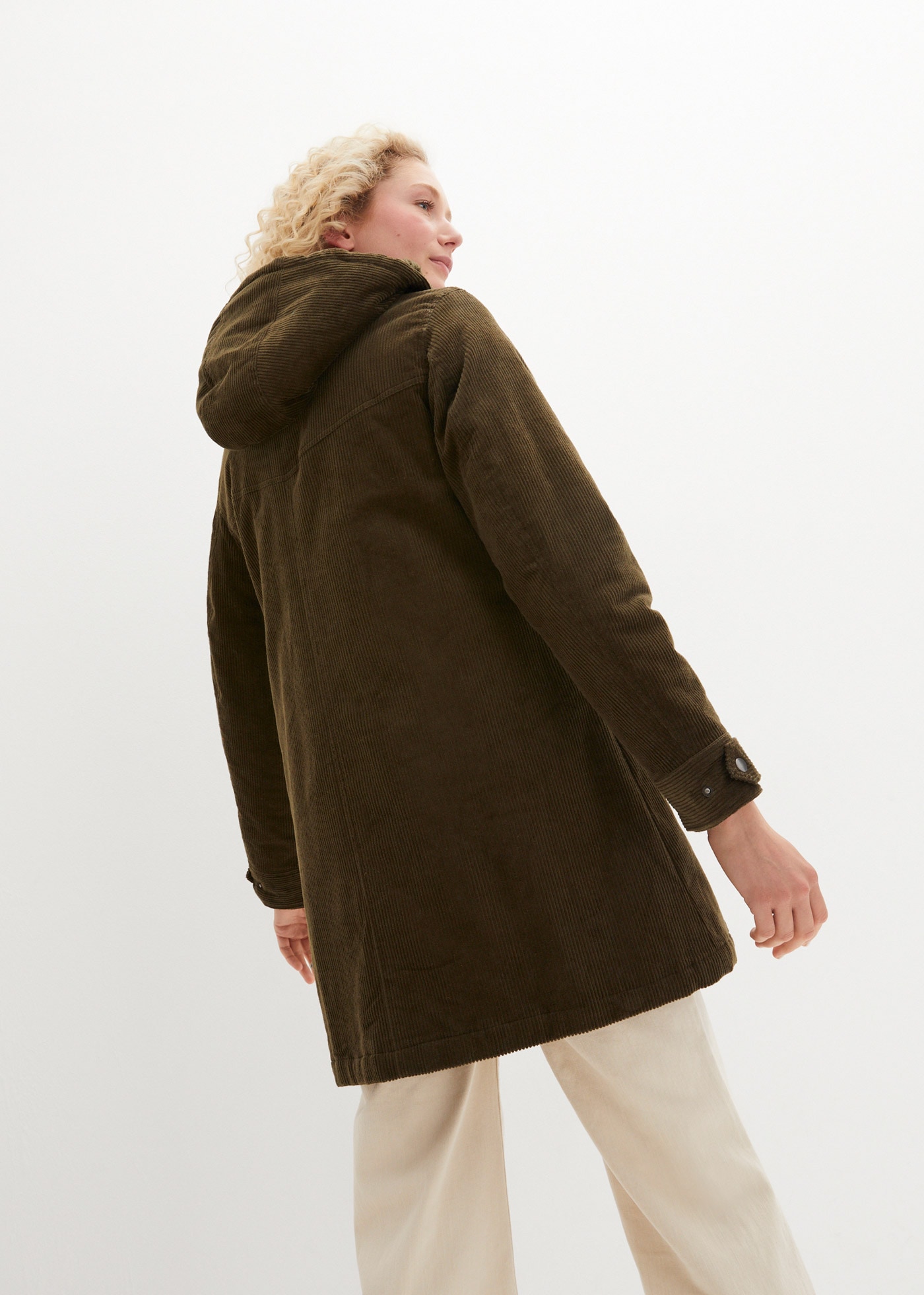 bonprix Parka mit Kapuze dezente A-Linie Passform, teilweise mit kuscheligem Plüschfutter