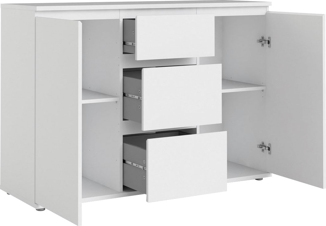 INOSIGN Sideboard »Nova, Aufbewahrung, Schubladenschrank, Sideboard,«, 2 Türen, 3 Schubladen, grifflos, Breit e120 cm, Höhe 84 cm
