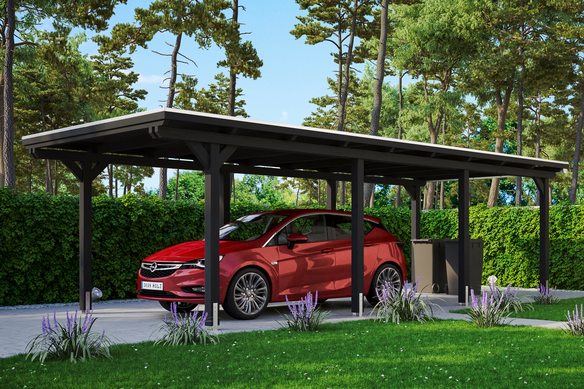 Skanholz Einzelcarport »Emsland«, Holz, 291 cm, Anthrazit