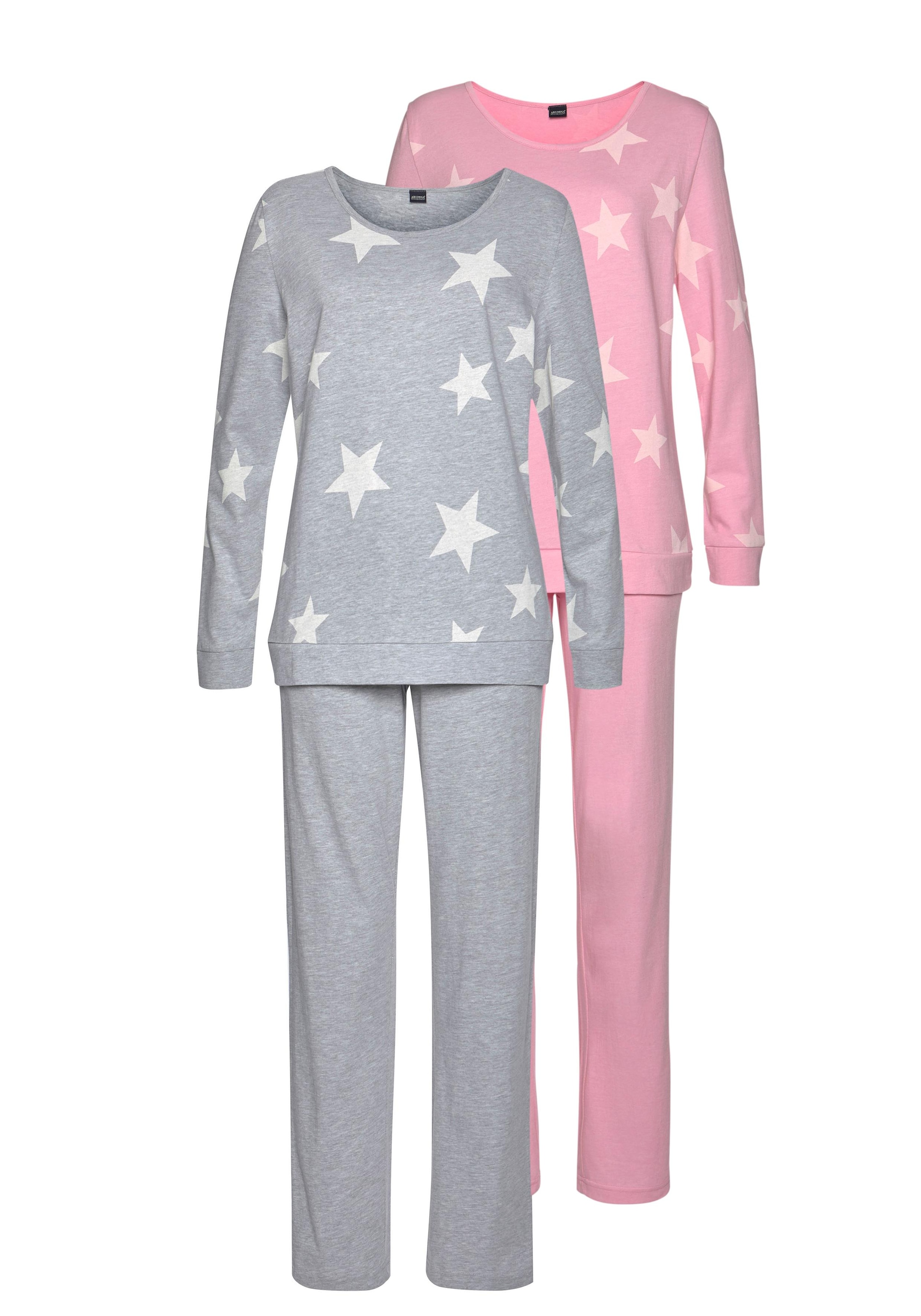 Arizona Pyjama, (2 Stück), in melierter Optik mit Sternen bequem kaufen | Shortys