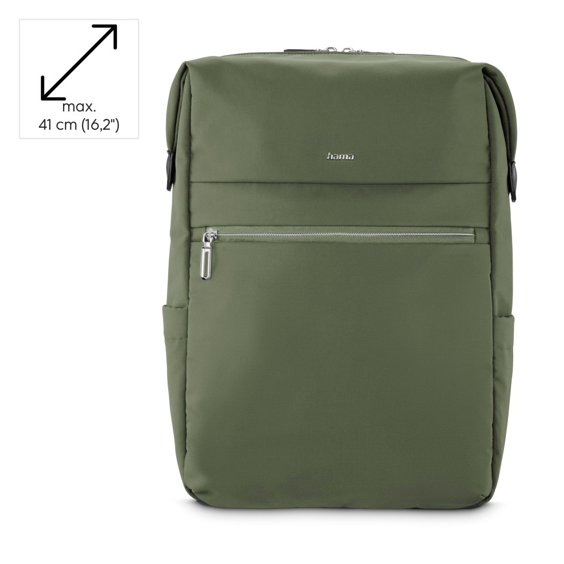 Hama Laptoprucksack »Laptoprucksack (bis 41 cm (16,2“), wasserabweisend, gepolstert, 15 l)« extralanger Reißverschluss, Fach für Wertsachen