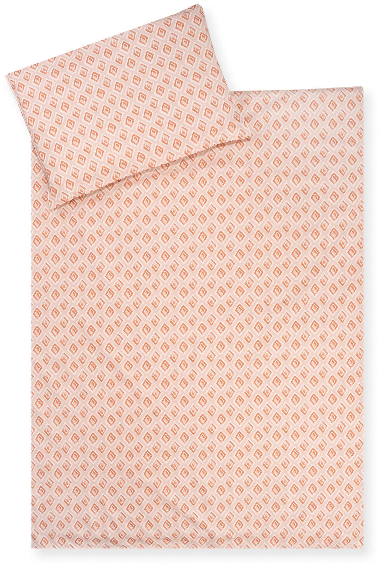 Kinderbettwäsche JULIUS ZÖLLNER Baby- und Kinderbettwäsche aus 100% Bio-Baumwolle, blau (raute), B/L: 100cm x 135cm, 1 Stk., 1 Stk., Linon, B/L: 40cm x 60cm, 2 Stk.