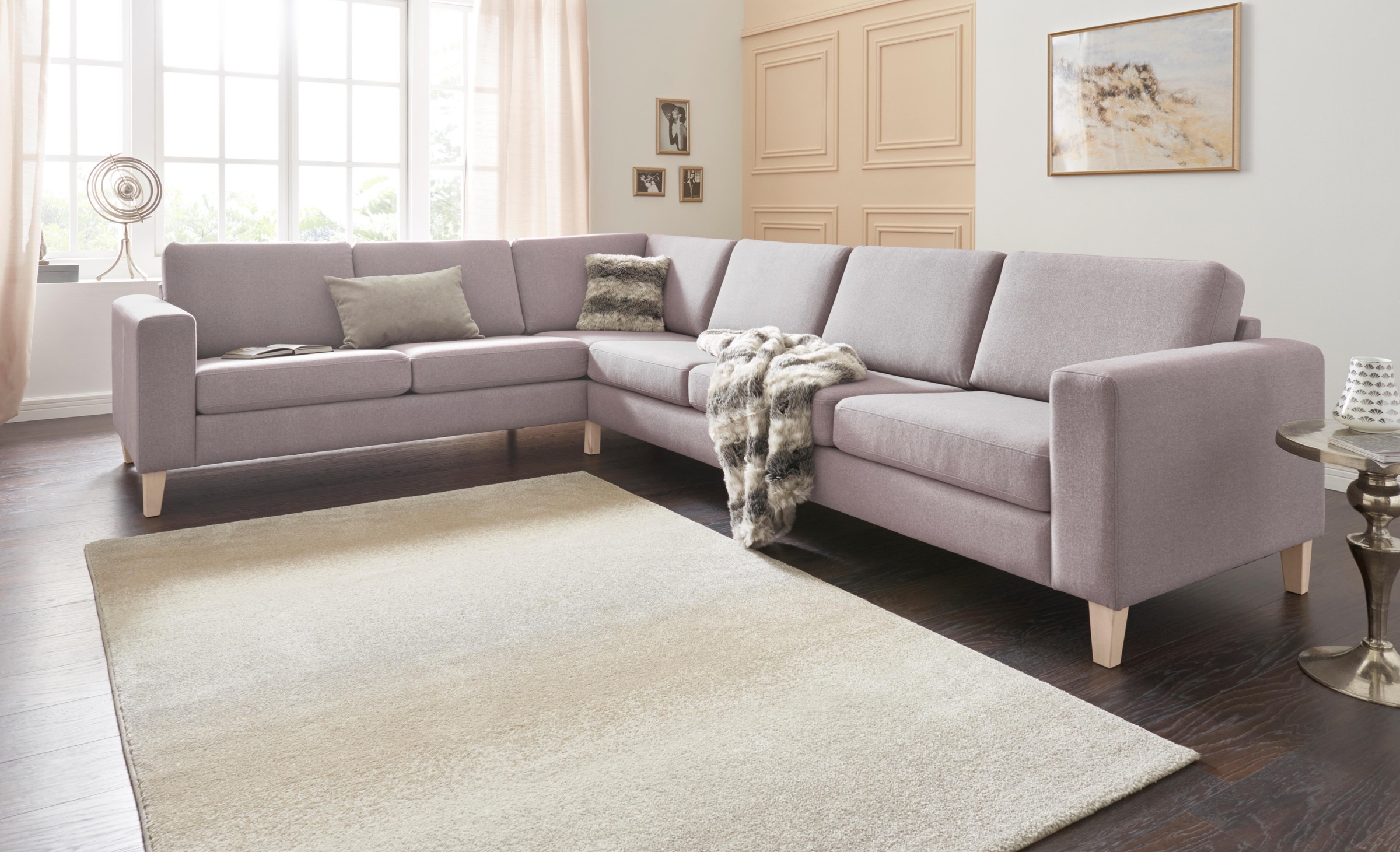 ATLANTIC home collection Ecksofa "Terra L-Form", mit Wellenunterfederung, l günstig online kaufen